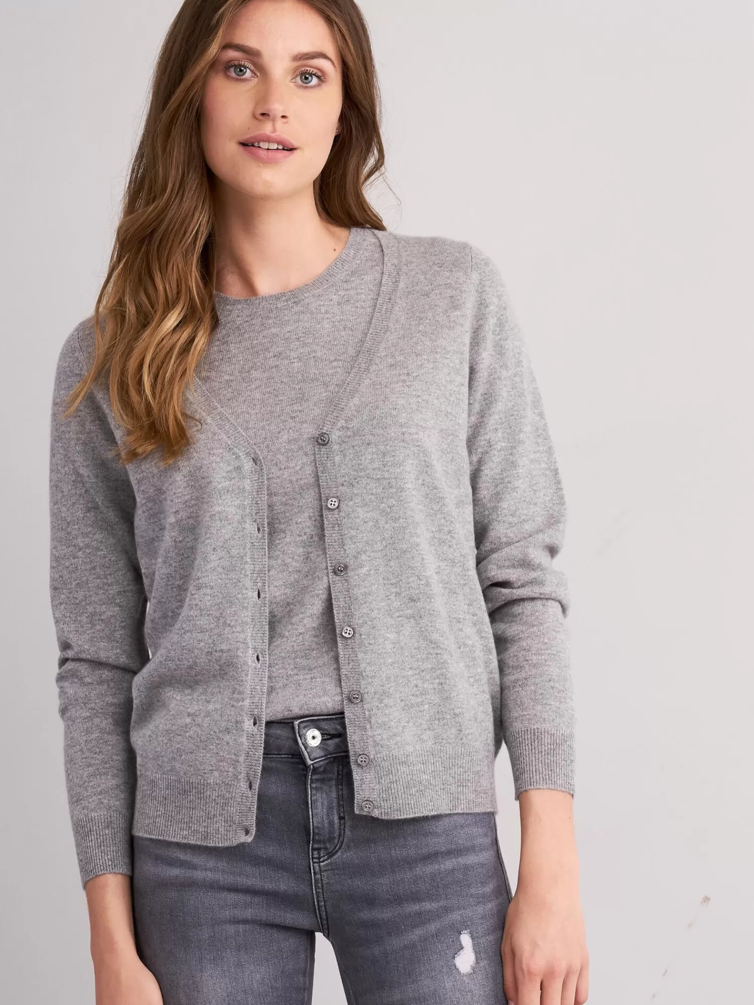 Discount Basic Cashmere Cardigan Met V-Hals Dames Vesten