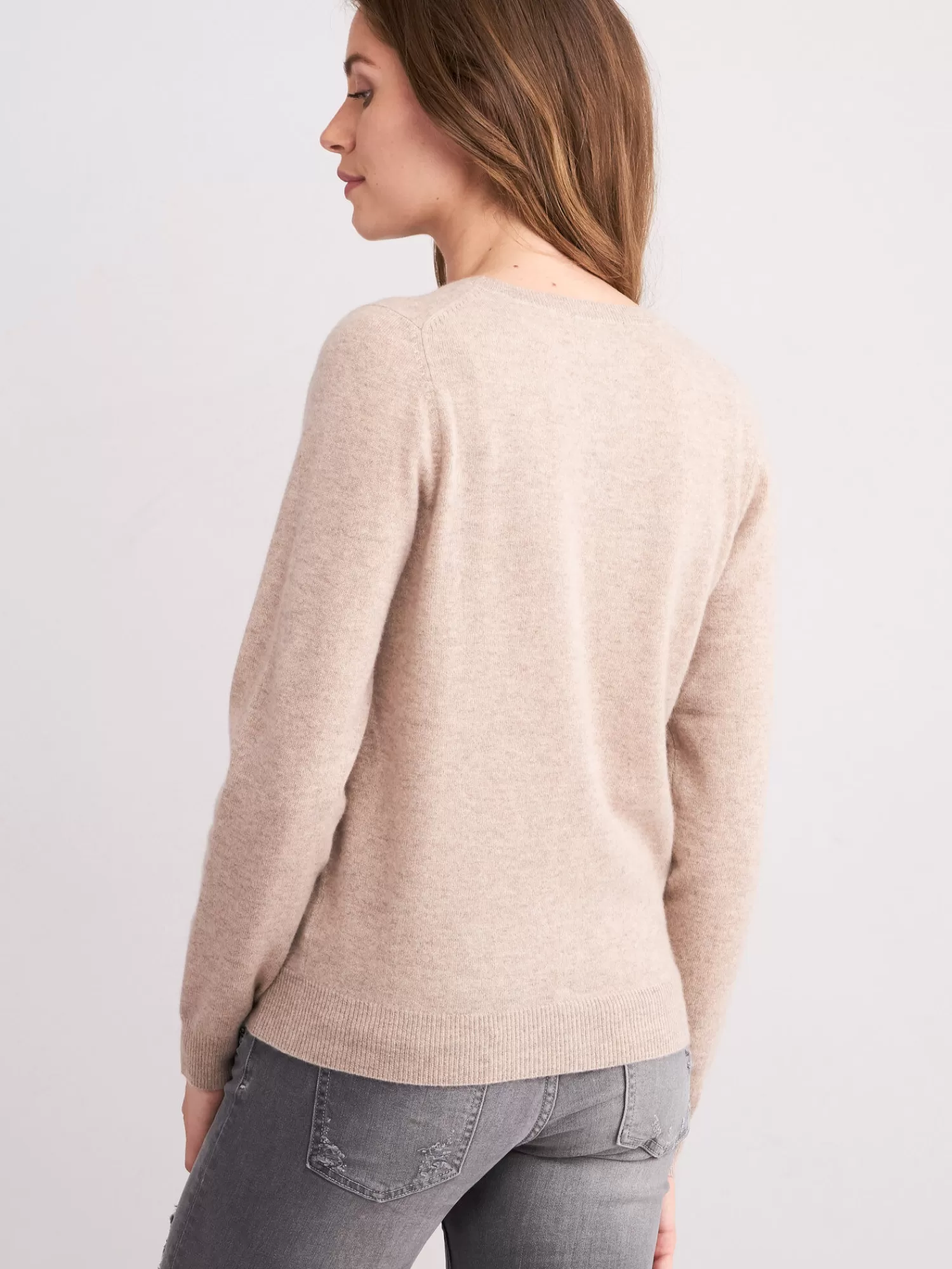 New Basic Cashmere Cardigan Met V-Hals Dames Vesten