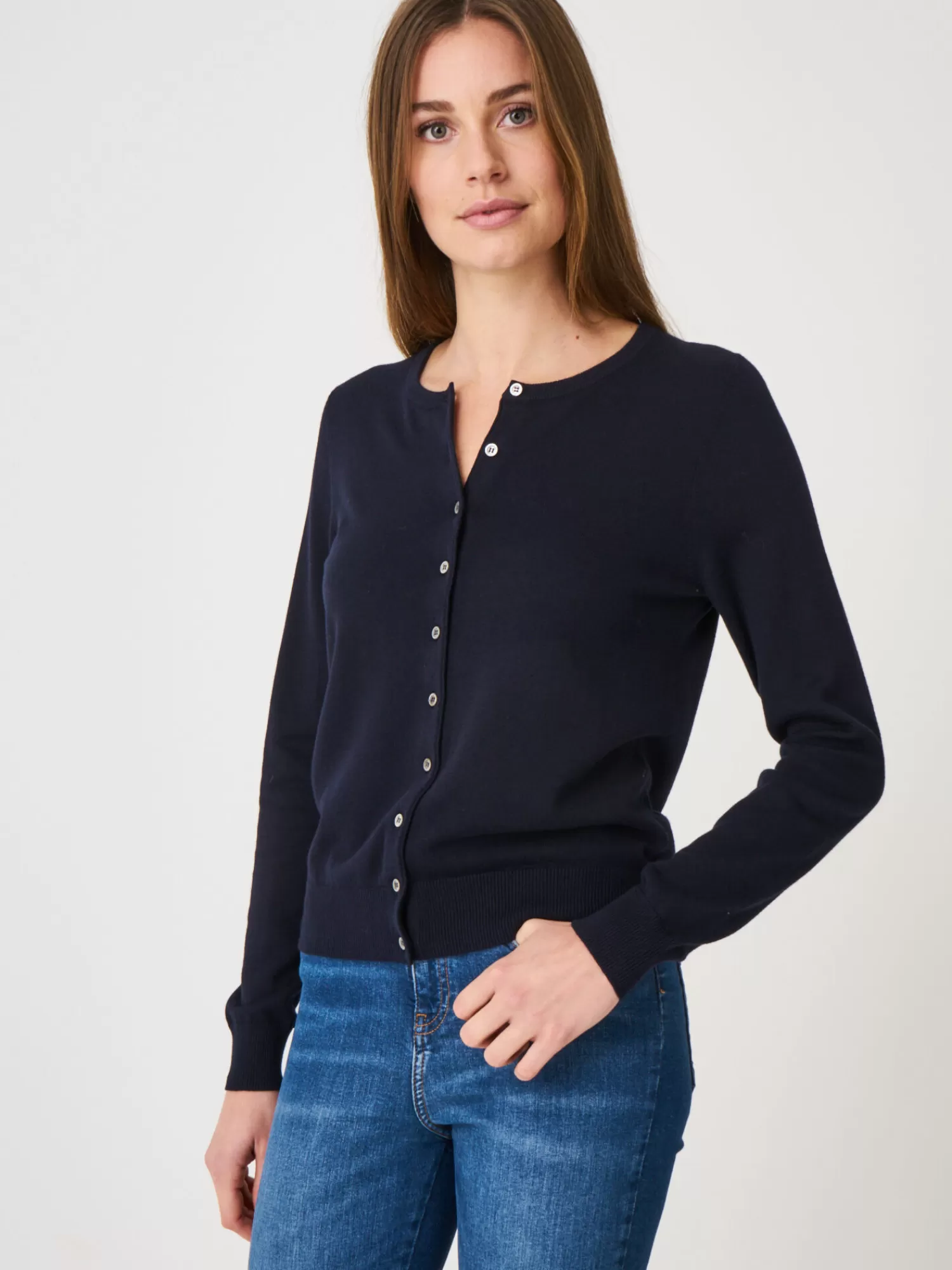 Cheap Basic Fijn Gebreid Cardigan In Katoenmix Dames Vesten