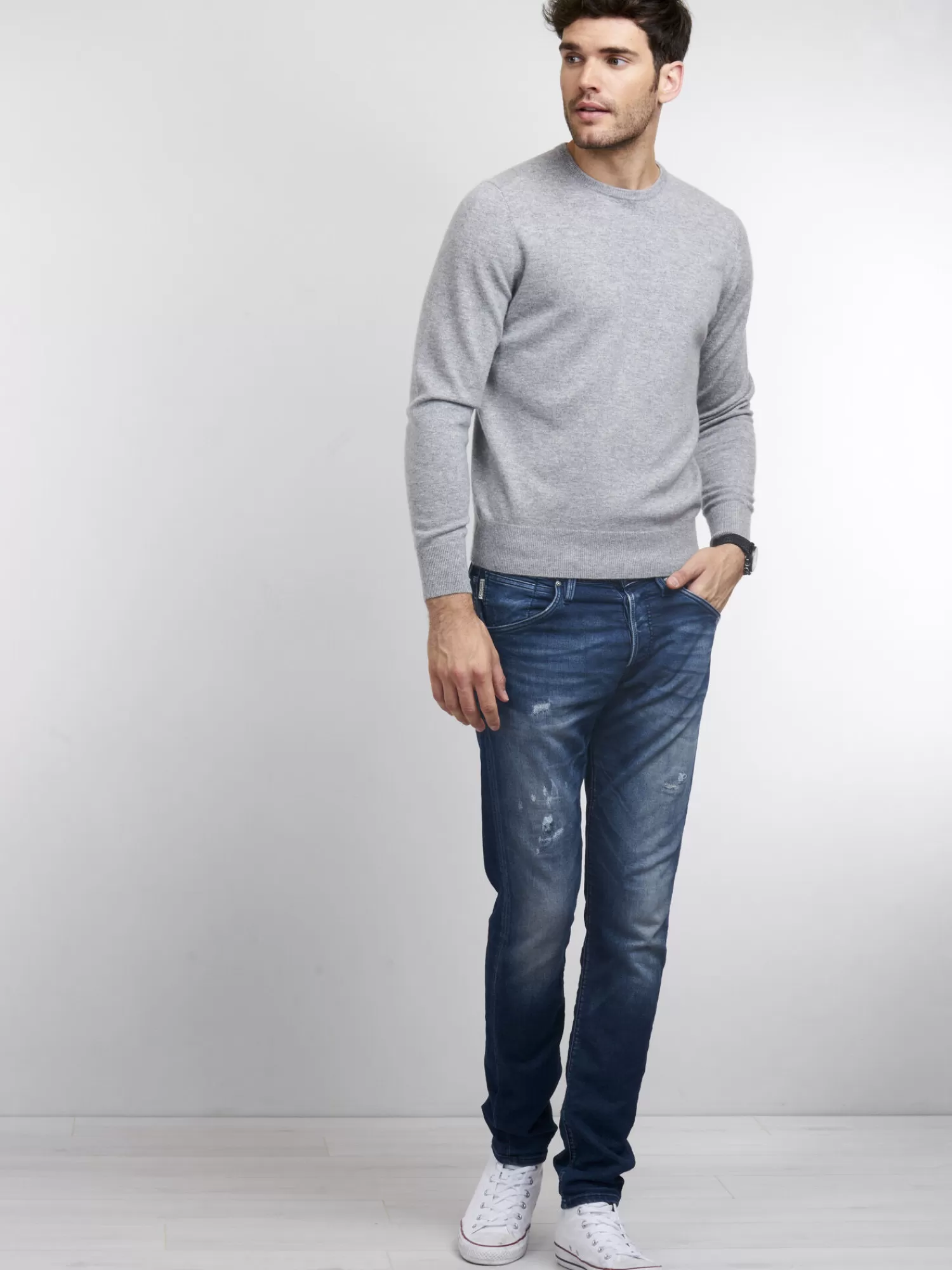 New Basic Heren-Trui Met Ronde Hals Heren Sweaters