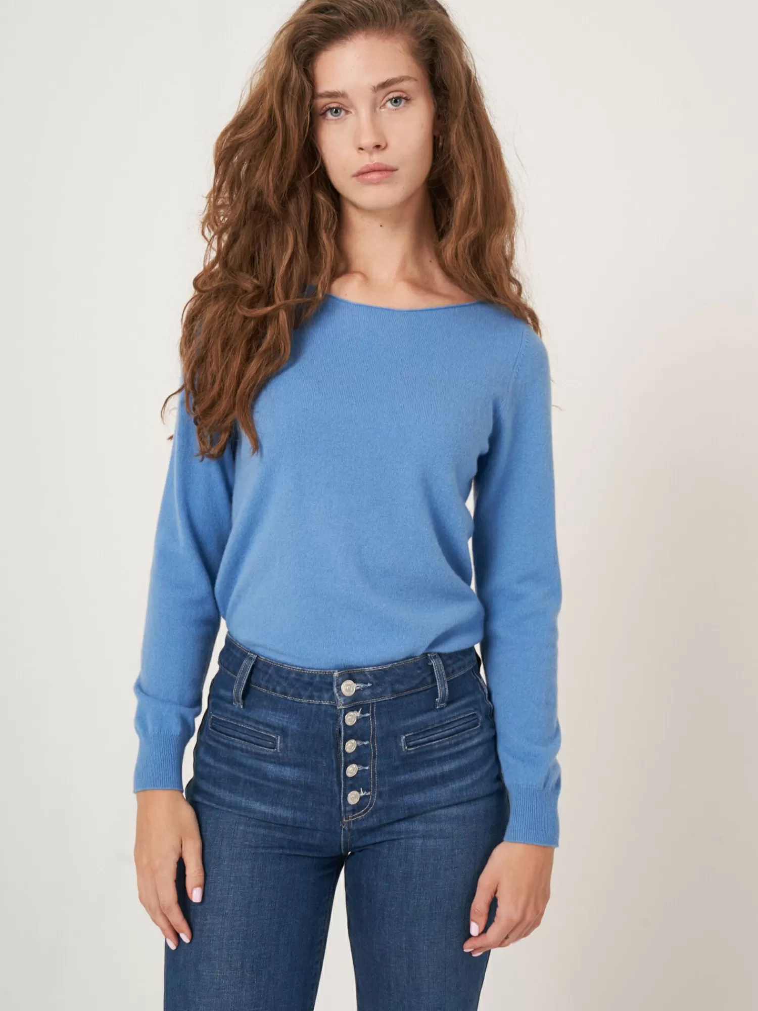 Sale Basic Organisch Cashmere Boothals Trui Dames Truien