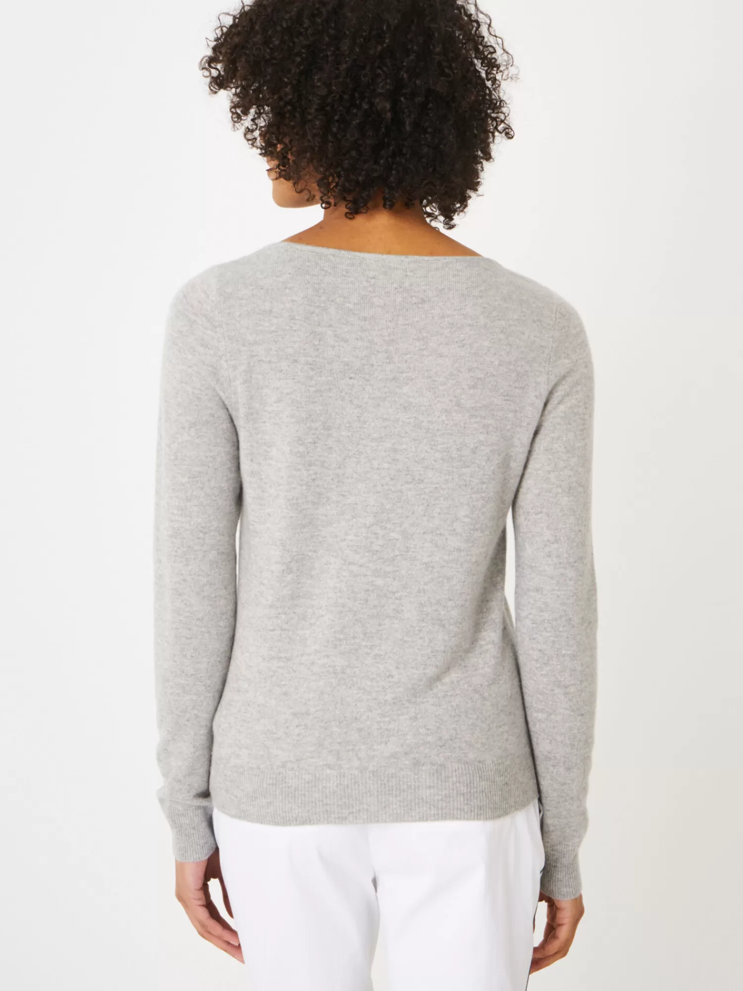 Store Basic Organisch Cashmere Boothals Trui Dames Organic Cashmere