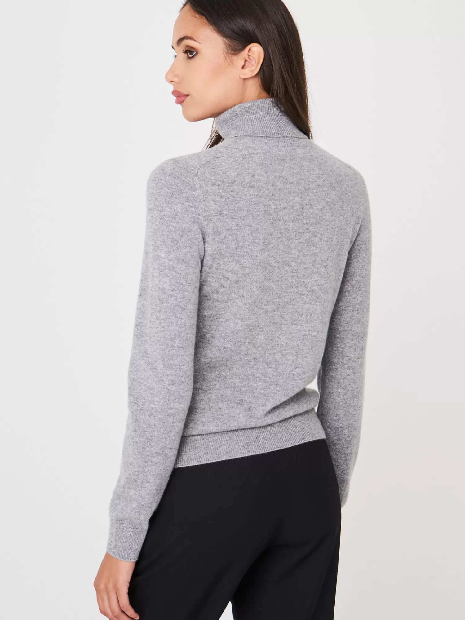 Discount Basic Organisch Cashmere Trui Met Rolkraag Dames Truien