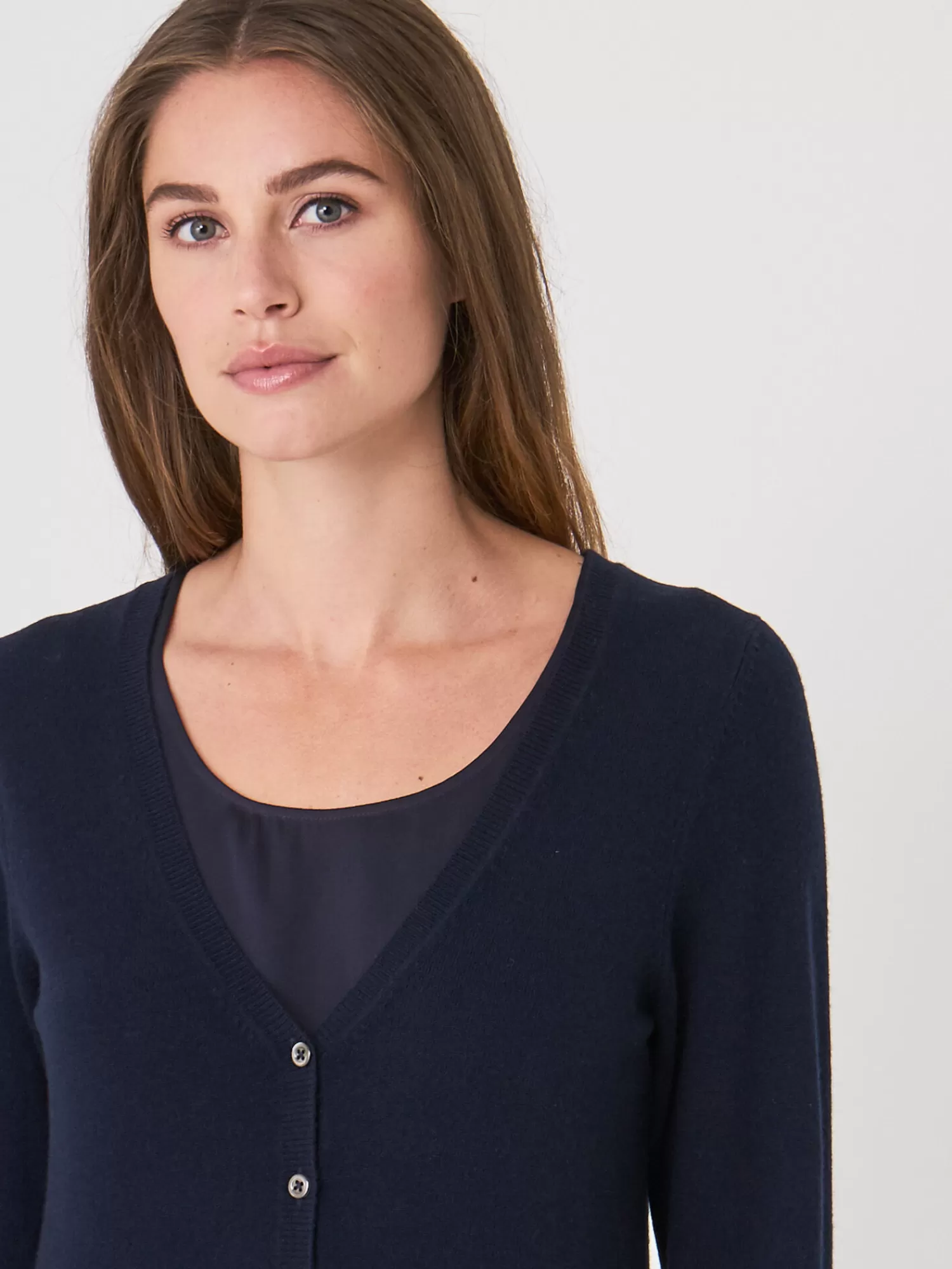 Cheap Basic Organisch Cashmere Vest Met V-Hals Dames Vesten