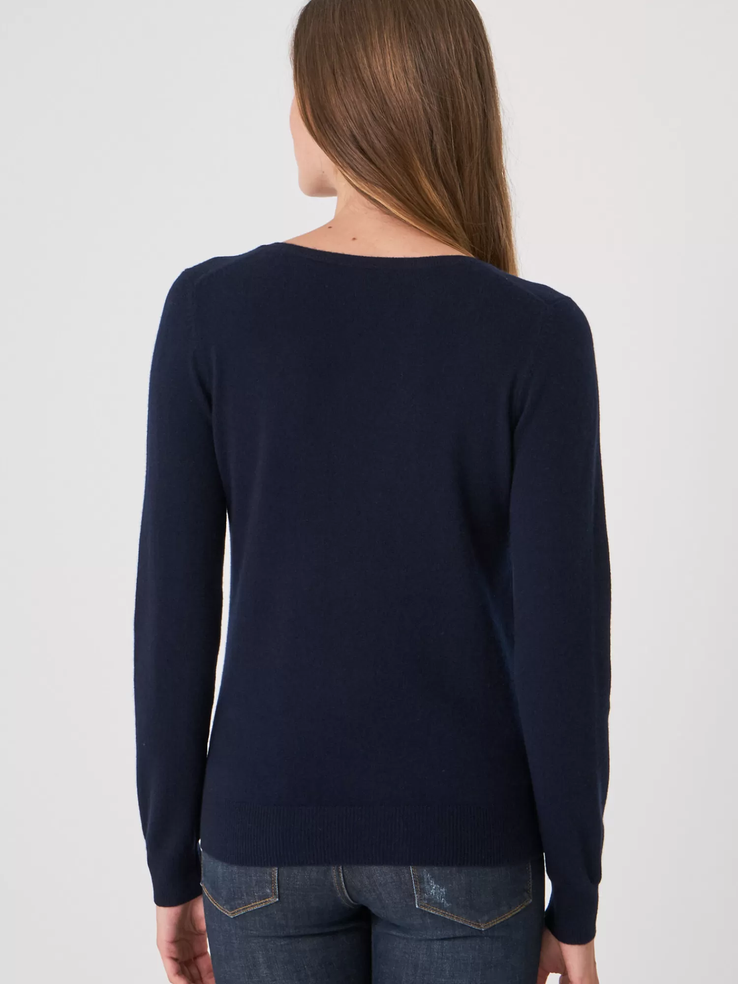 Store Basic Organisch Cashmere V-Hals Trui Dames Truien