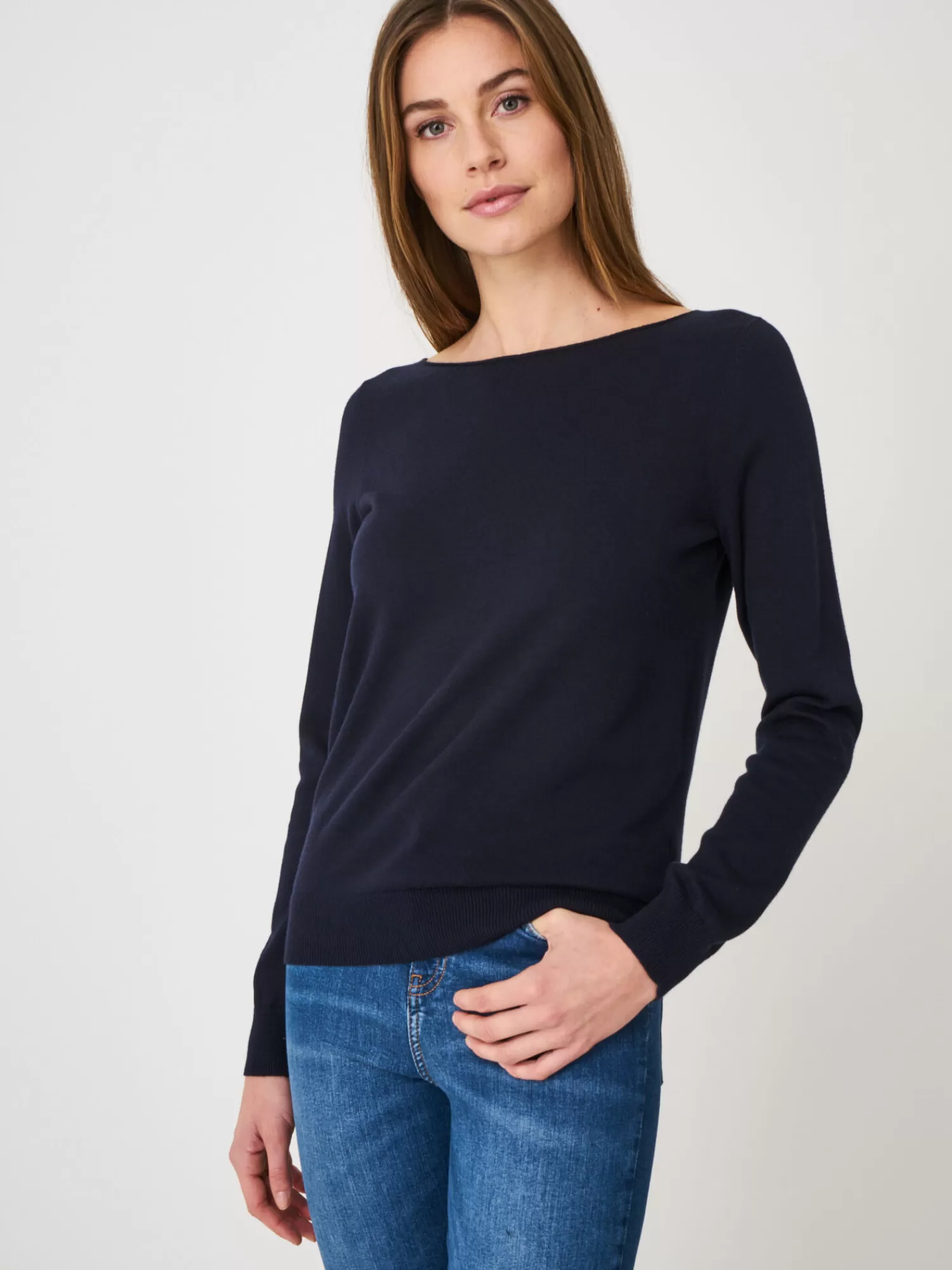 Store Basic Trui Met Lange Mouwen In Katoenmix Dames Truien