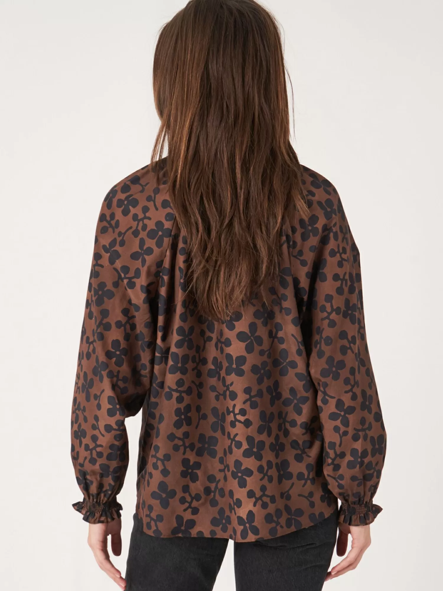 Best Blouse Met Bloemenprint Van Katoen-Zijde-Mix Dames Blouses