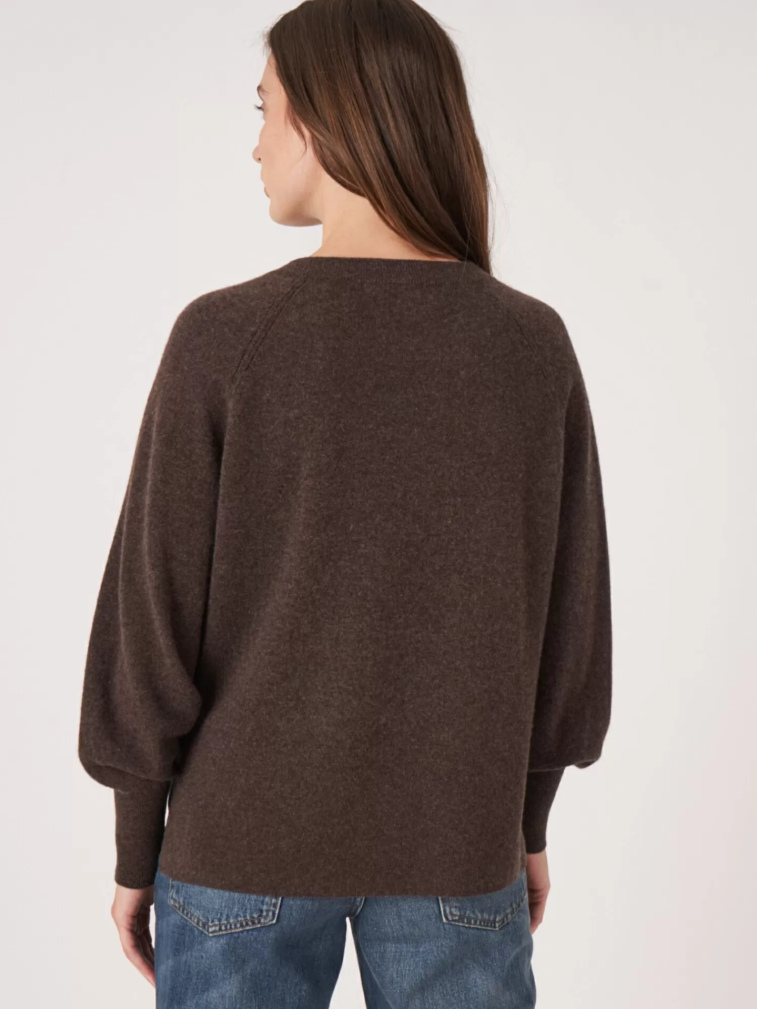 Online Cashmere Raglan Trui Met Hoge Ribboord En Zijsplit Dames Truien