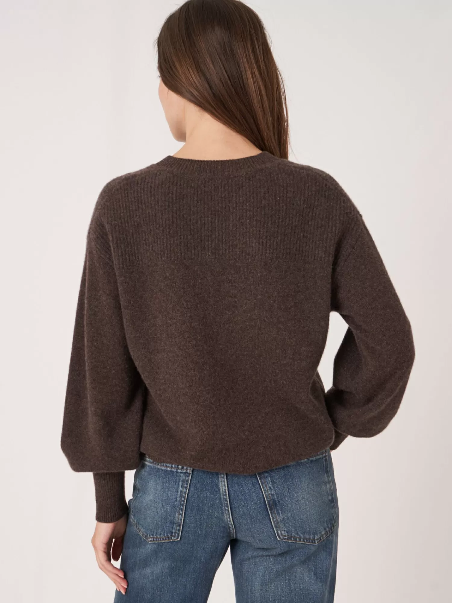 Shop Cashmere Trui Met Kraag Met Split En Rib Detail Dames Organic Cashmere