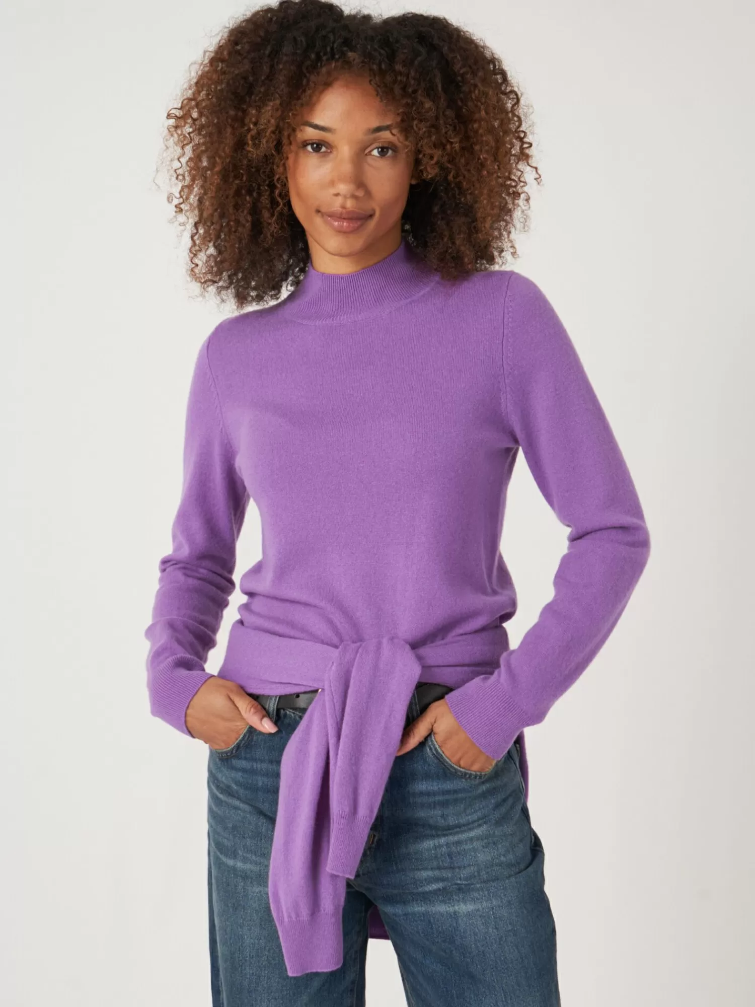 Cheap Cashmere Trui Met Opstaande Kraag Dames Truien