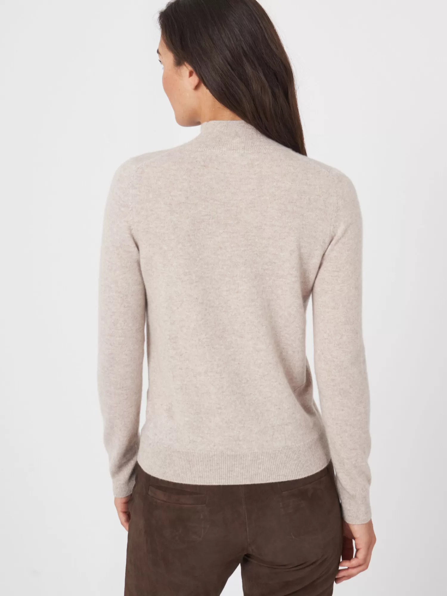 New Cashmere Trui Met Opstaande Kraag Dames Truien