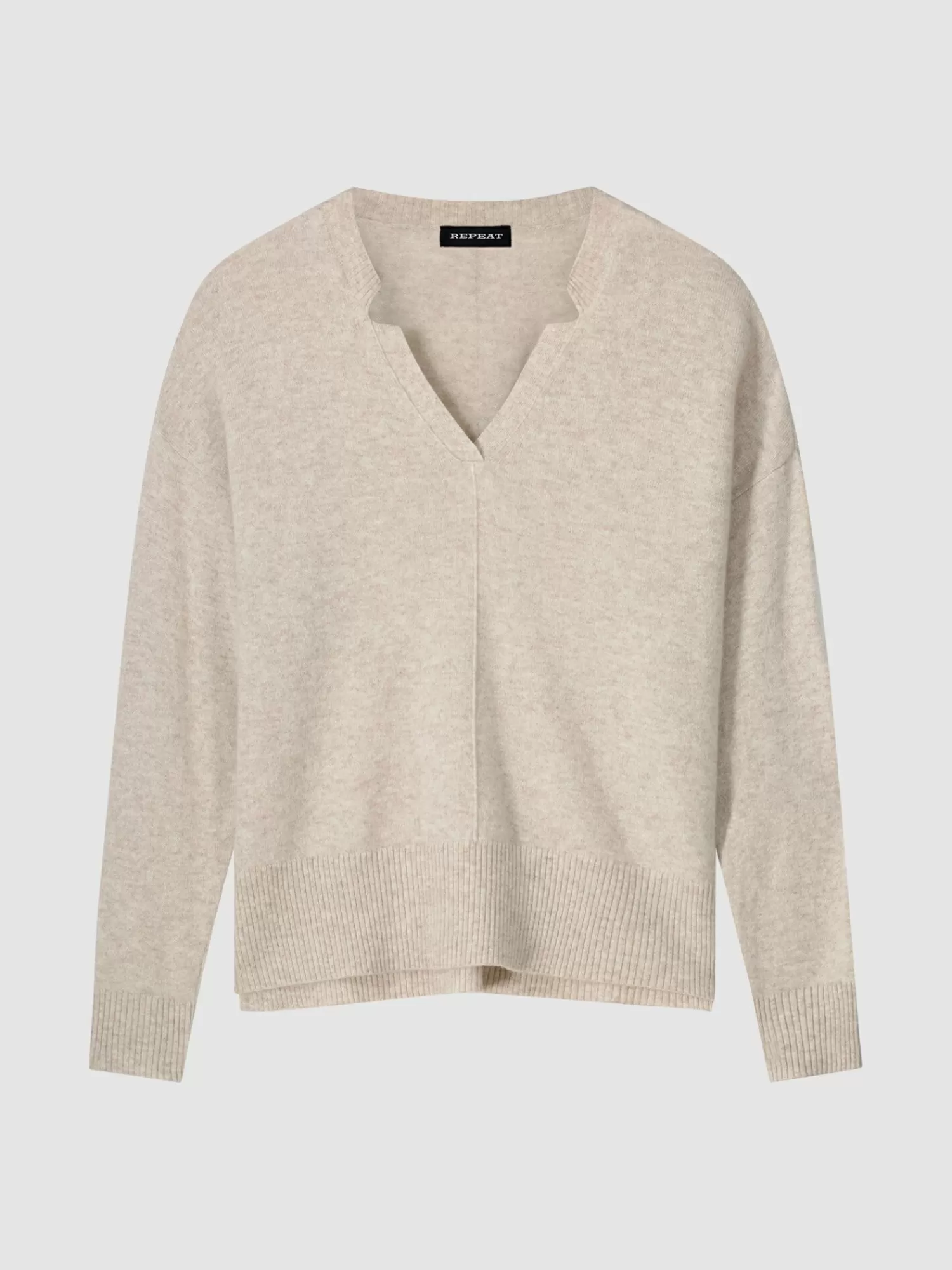 Shop Cashmere Trui Met V-Hals En Zijsplitten Dames Organic Cashmere