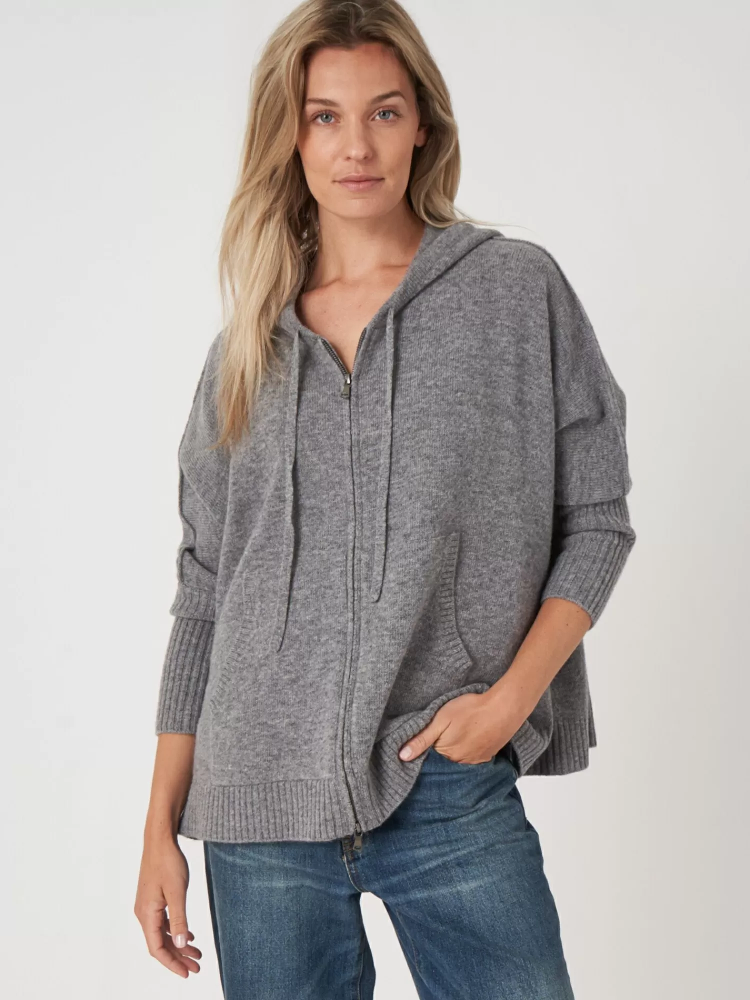 Cheap Casual Gebreide Hoodie Met Rits Dames Vesten