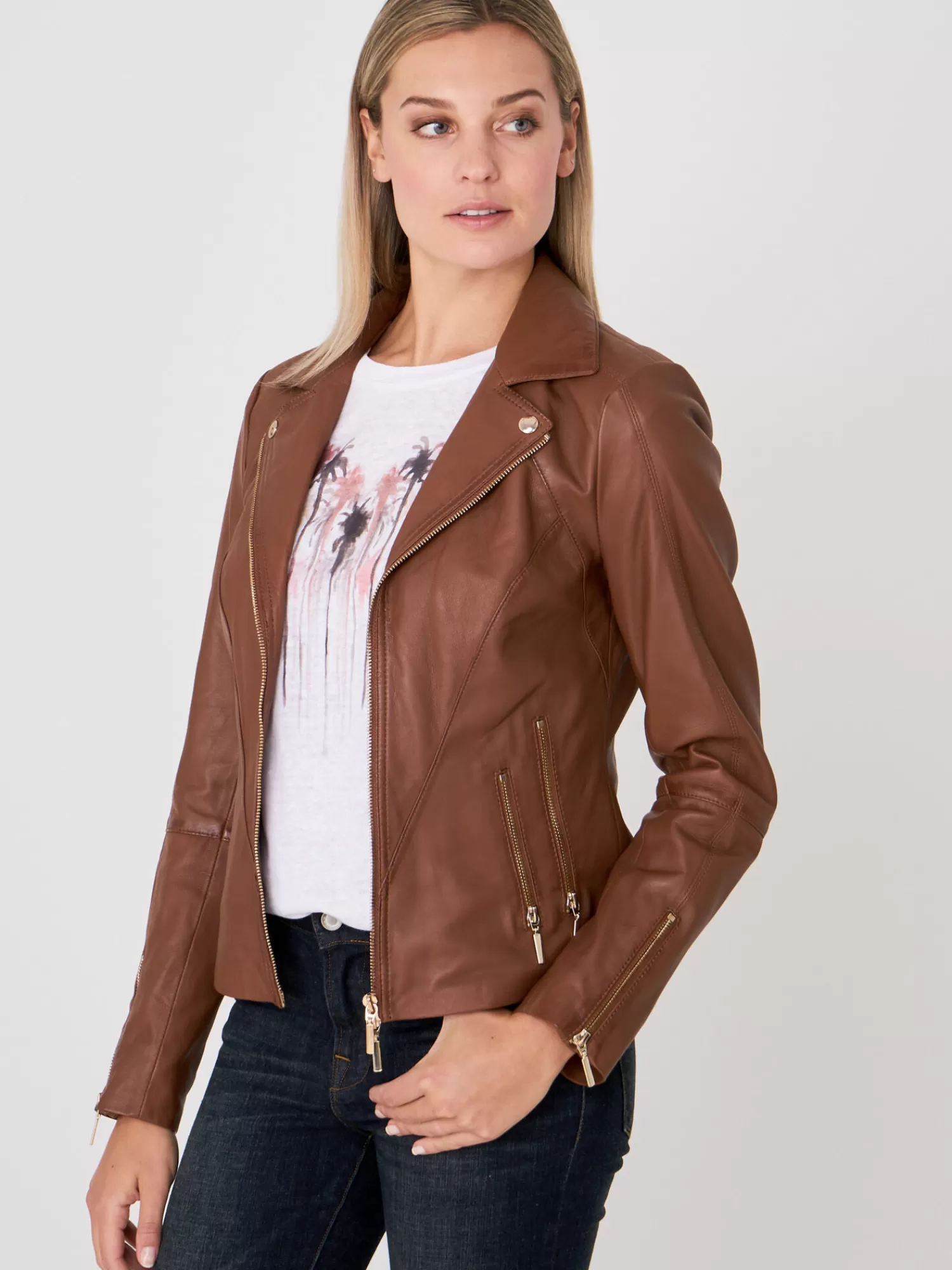 Store Dames Biker Jas Van Leer Dames Jassen & Blazers