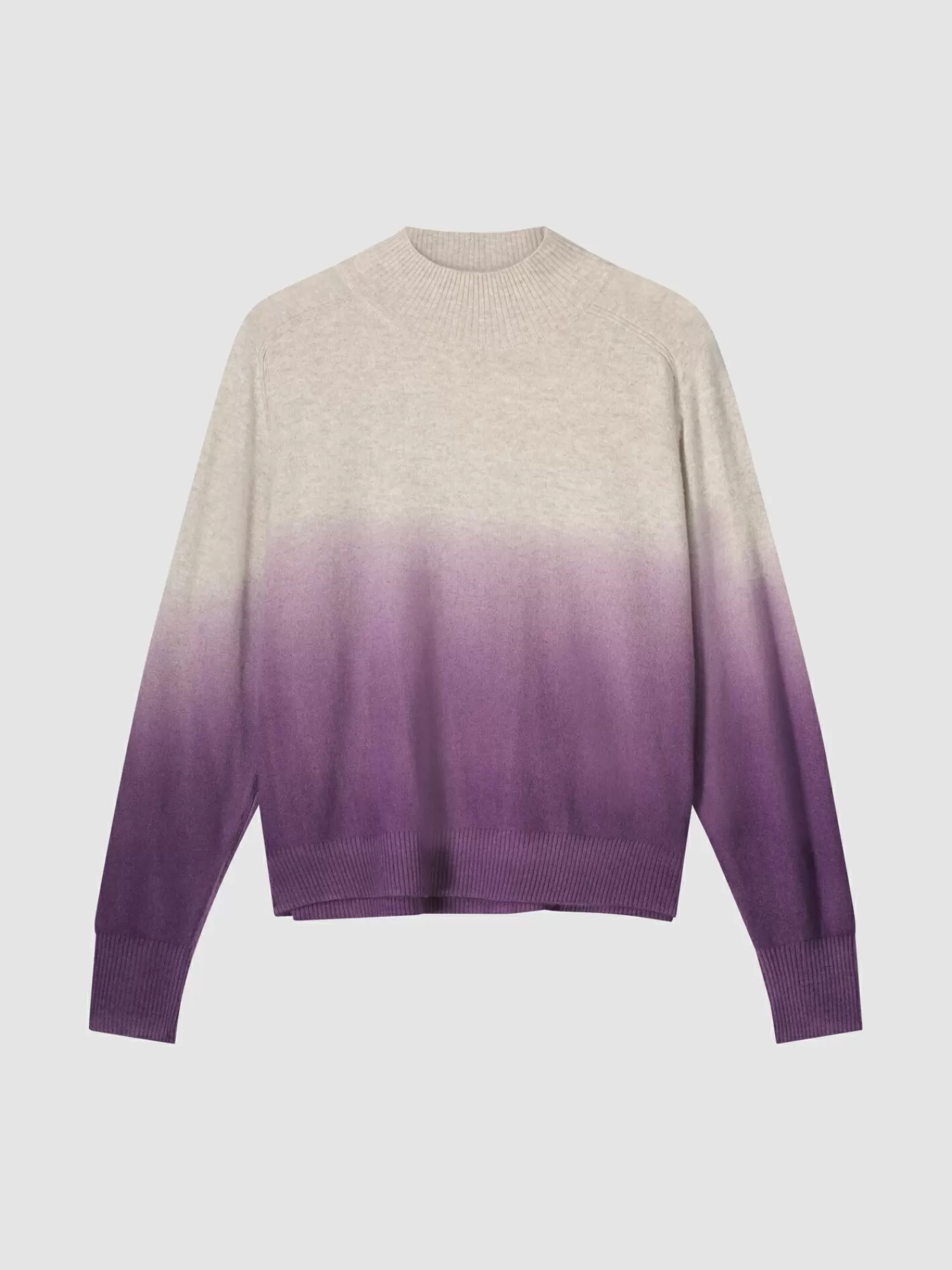 Discount Dip Dye Cashmere Trui Met Opstaande Kraag Dames Truien