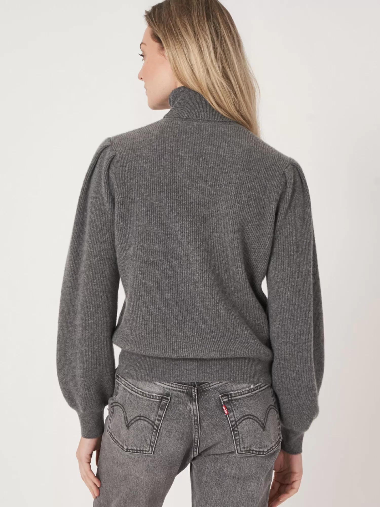 Cheap Fijn Gebreide Cashmere Trui Met Hoge Kraag Dames Truien