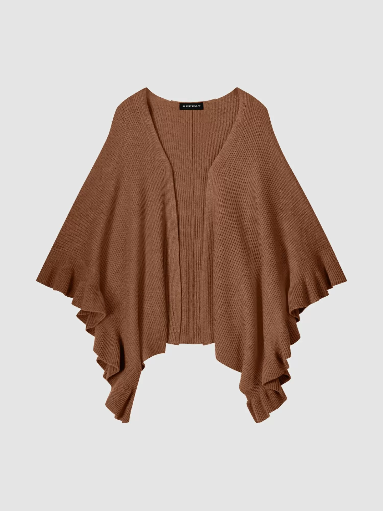 Flash Sale Gebreide Cape Met Ruches Dames Poncho's