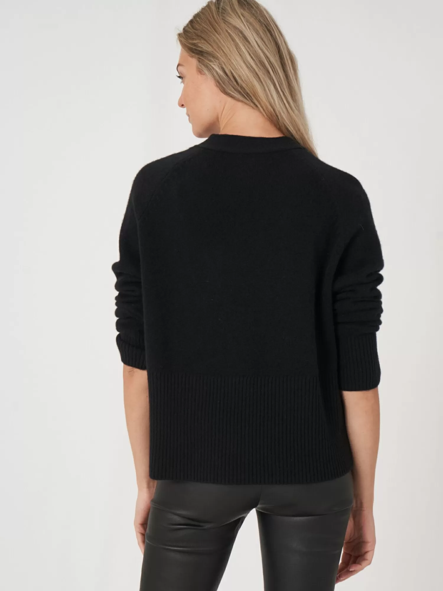 Cheap Geknoopt Cashmere Vest Met Geribde V-Hals Dames Vesten