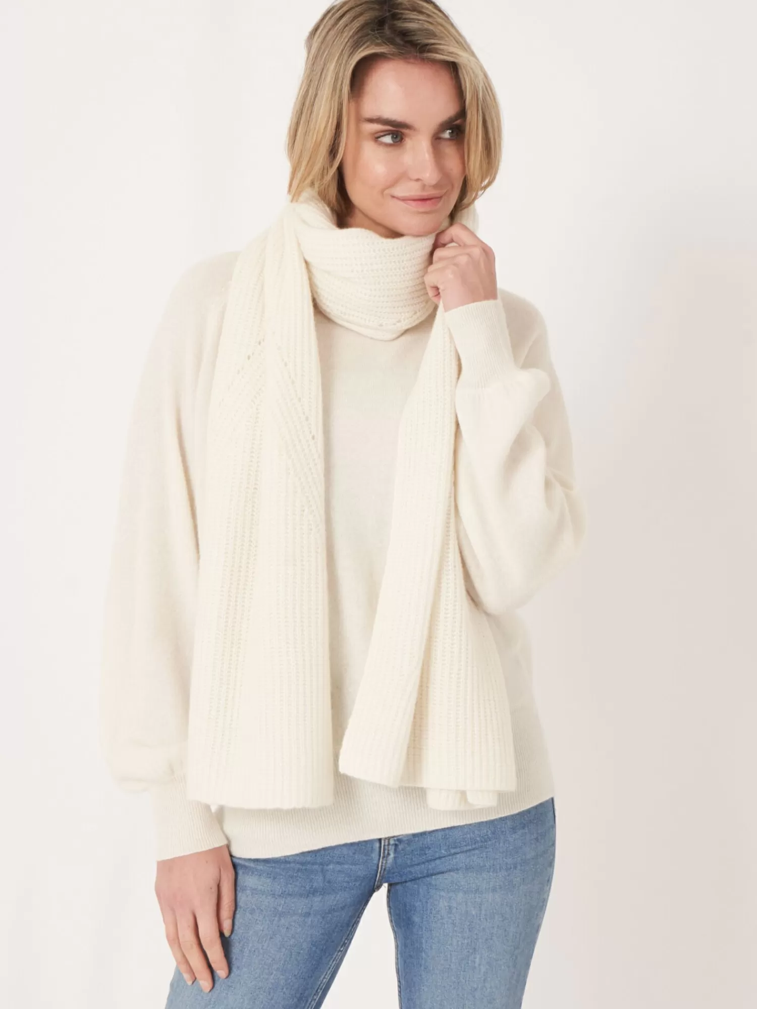 Sale Geribde Cashmere Sjaal Dames Sjaals