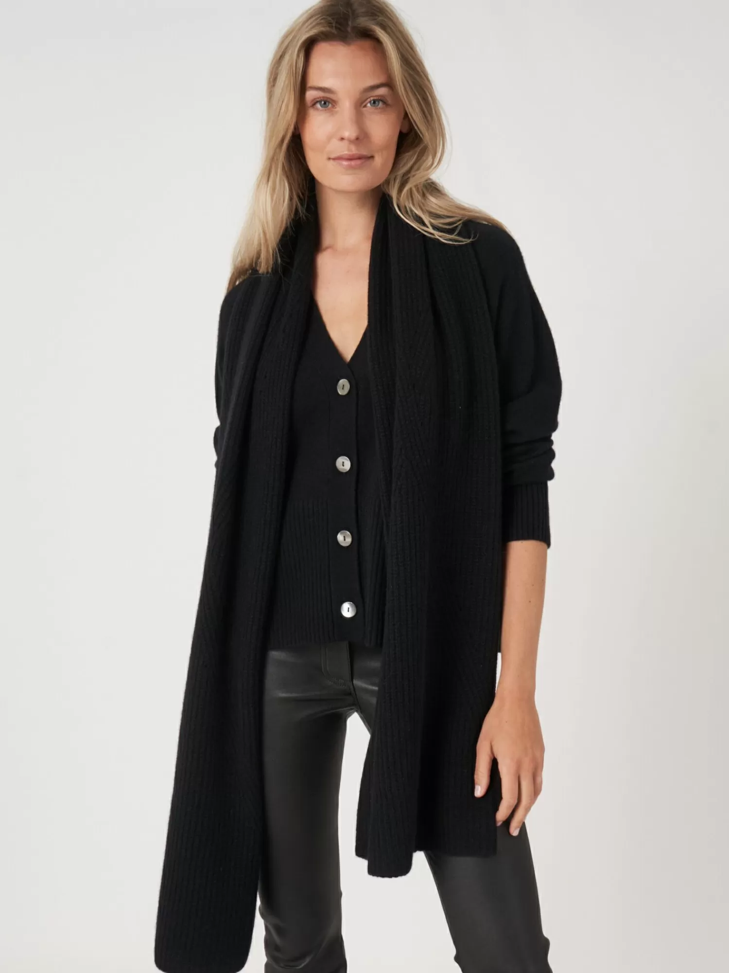 Online Geribde Cashmere Sjaal Dames Sjaals