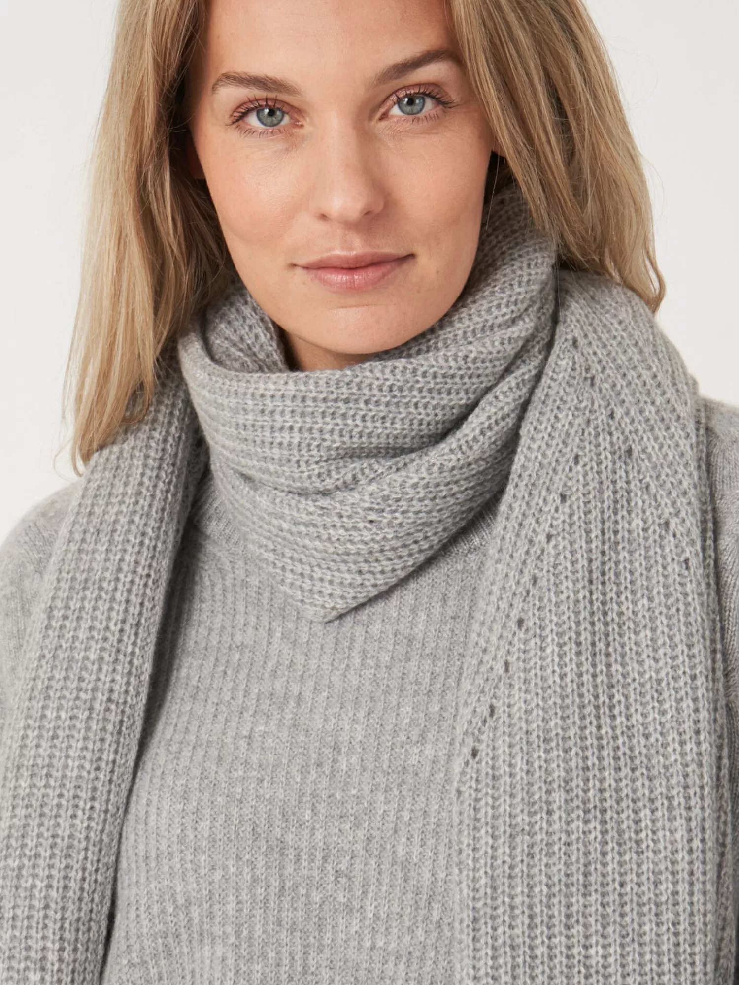 Store Geribde Cashmere Sjaal Dames Sjaals