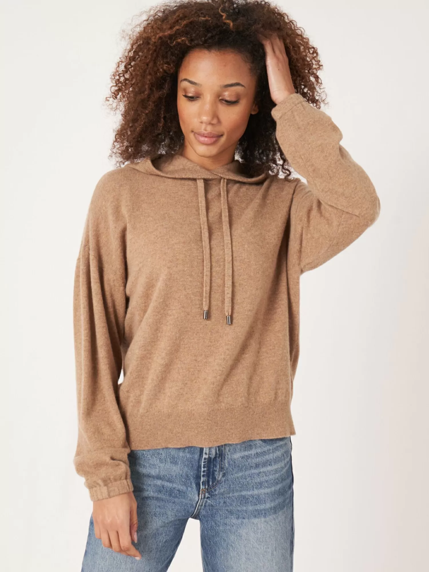 Store Hoodie Met Pofmouwen Van Biologisch Cashmere Dames Truien