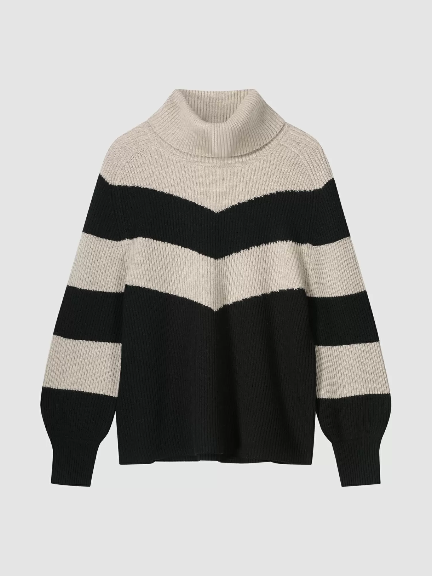 Cheap Intarsia Chevron Trui Met Rolkraag Dames Truien