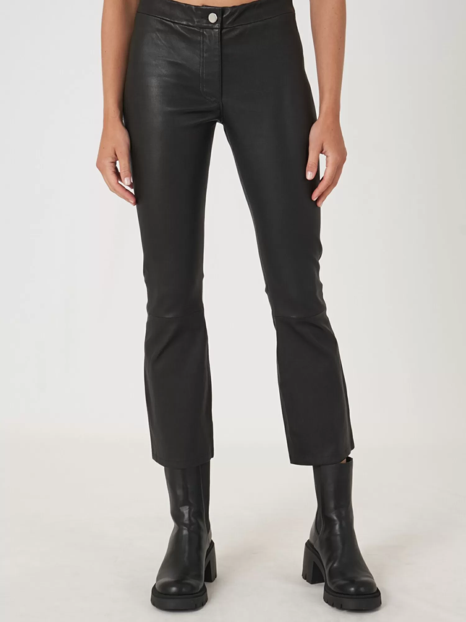 Hot Korte Bootcut Leren Broek Dames Broeken