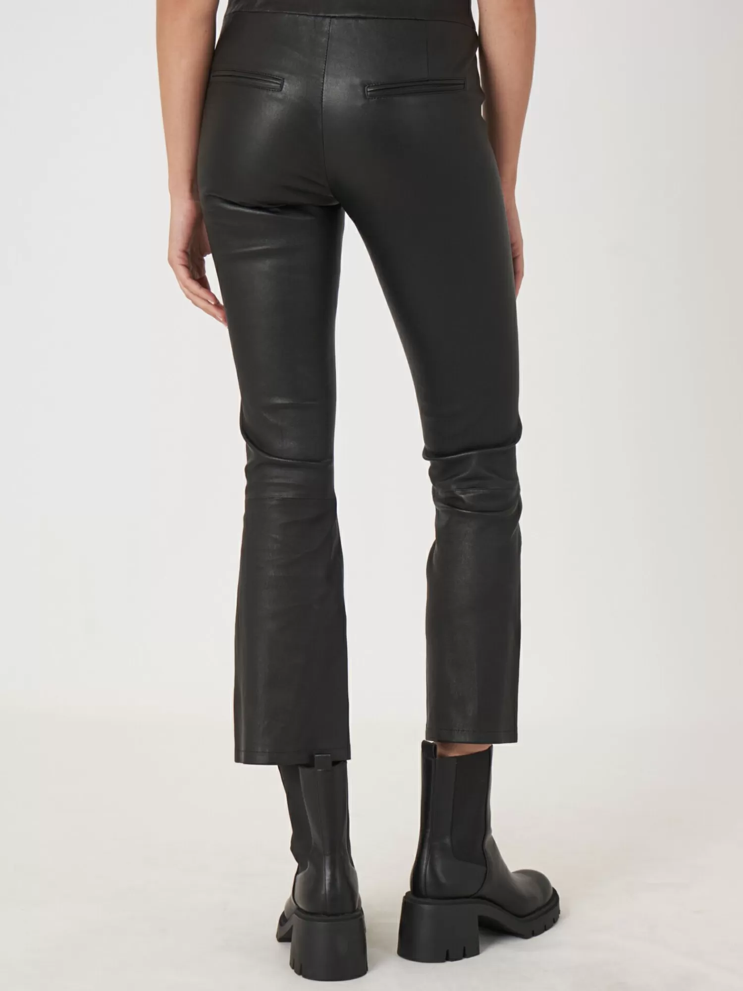 Hot Korte Bootcut Leren Broek Dames Broeken