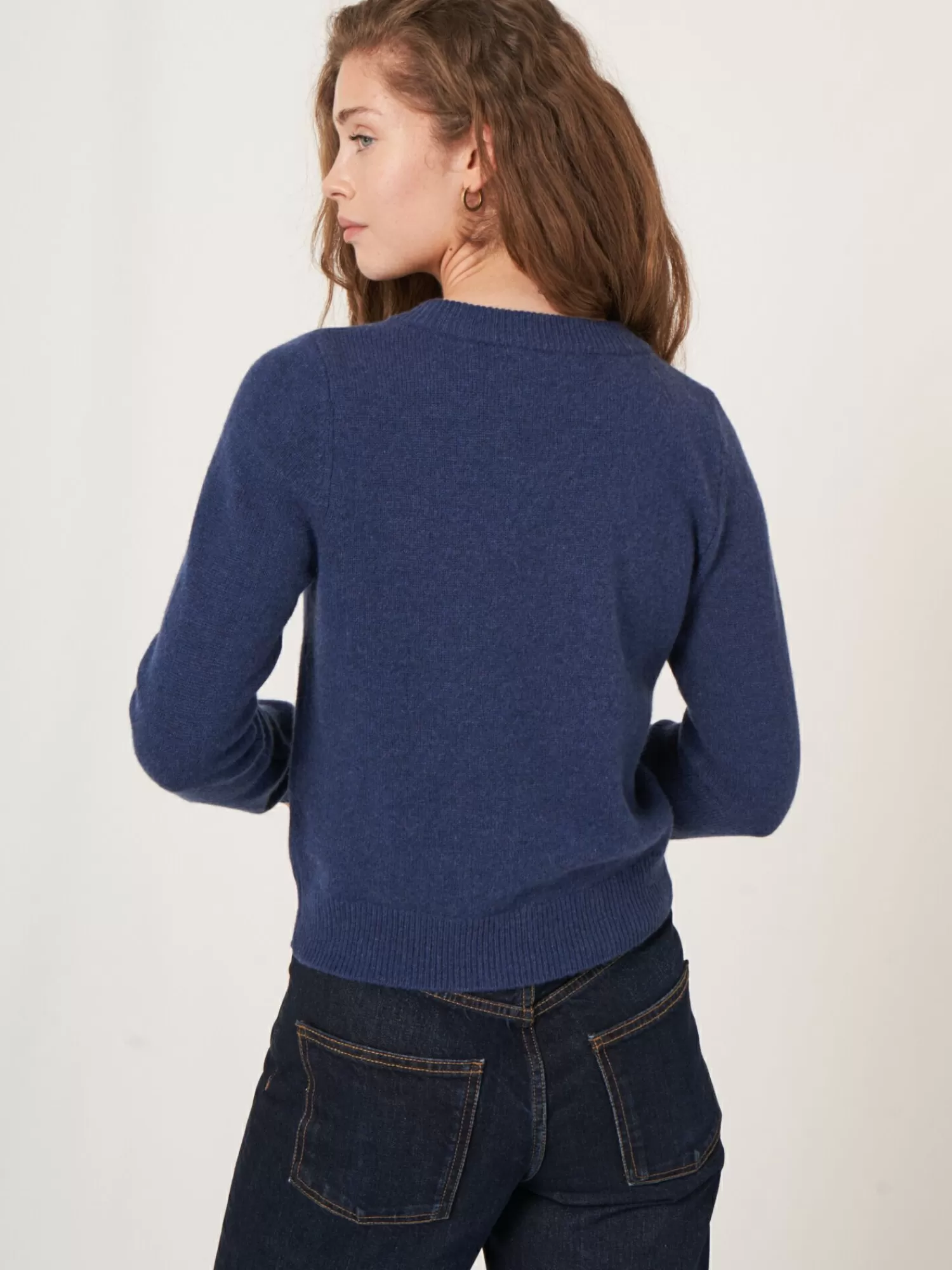 Best Sale Korte Cashmere Sweater Met V-Hals Dames Truien