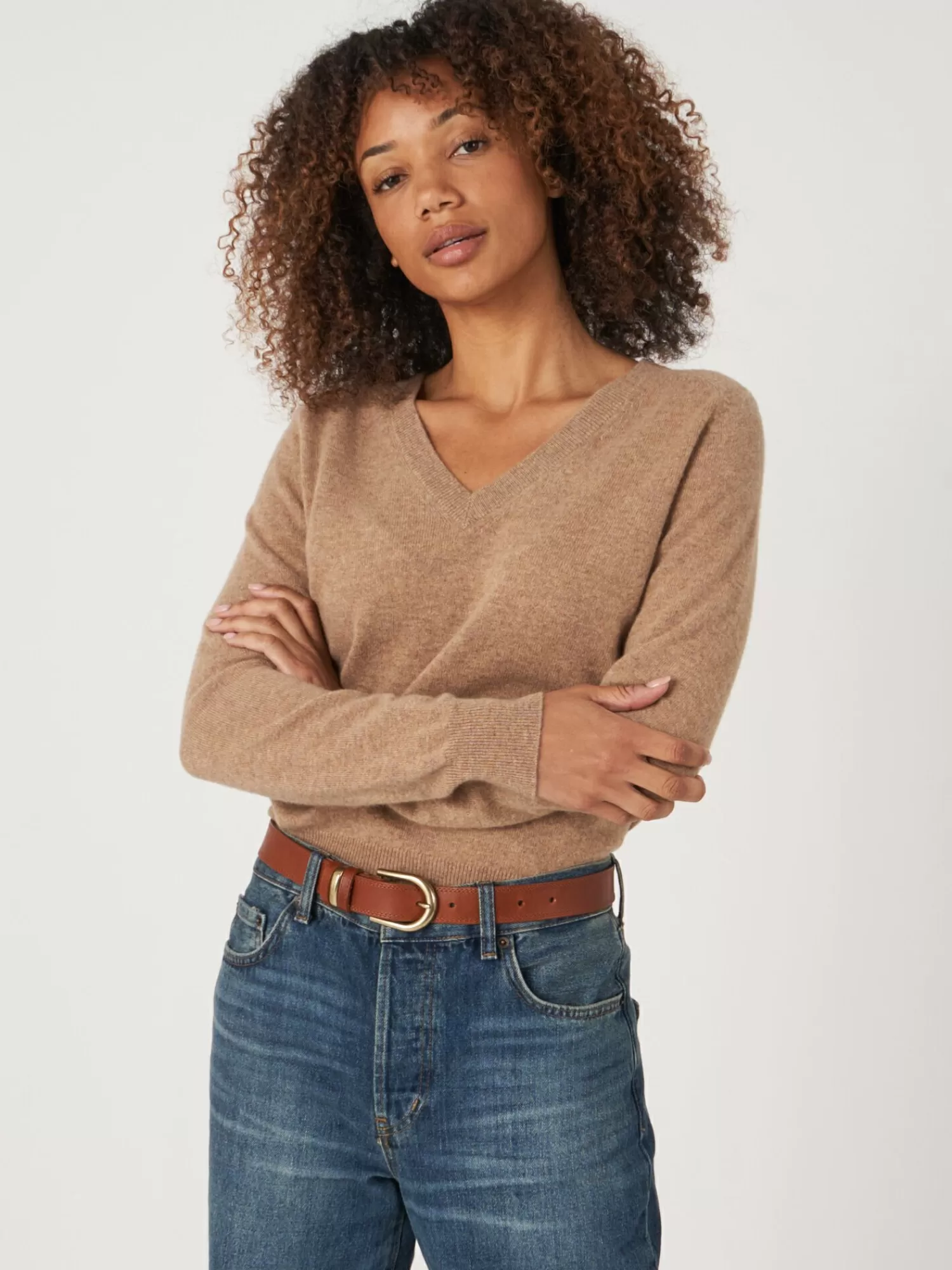 Online Lichte Cashmere Pullover Met V-Hals Dames Organic Cashmere