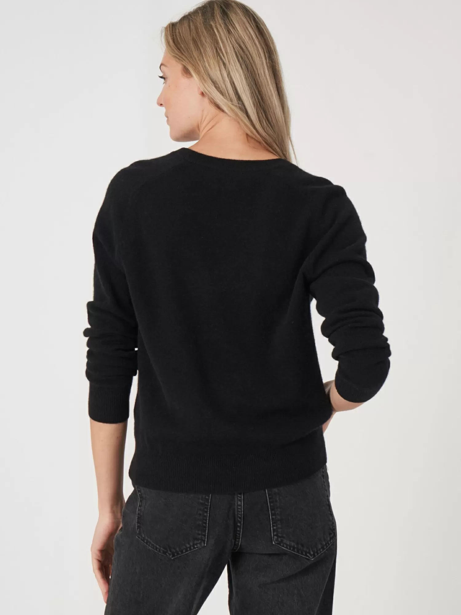 New Lichte Cashmere Pullover Met V-Hals Dames Organic Cashmere