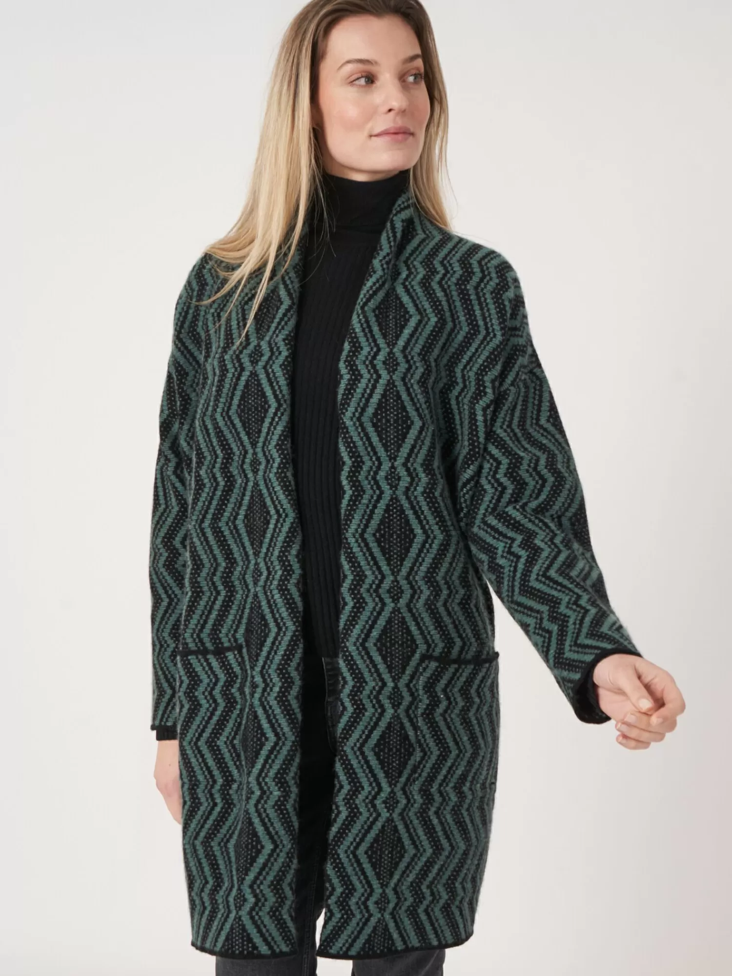 Flash Sale Middellang Intarsia-Vest Met Jacquardpatroon Dames Vesten