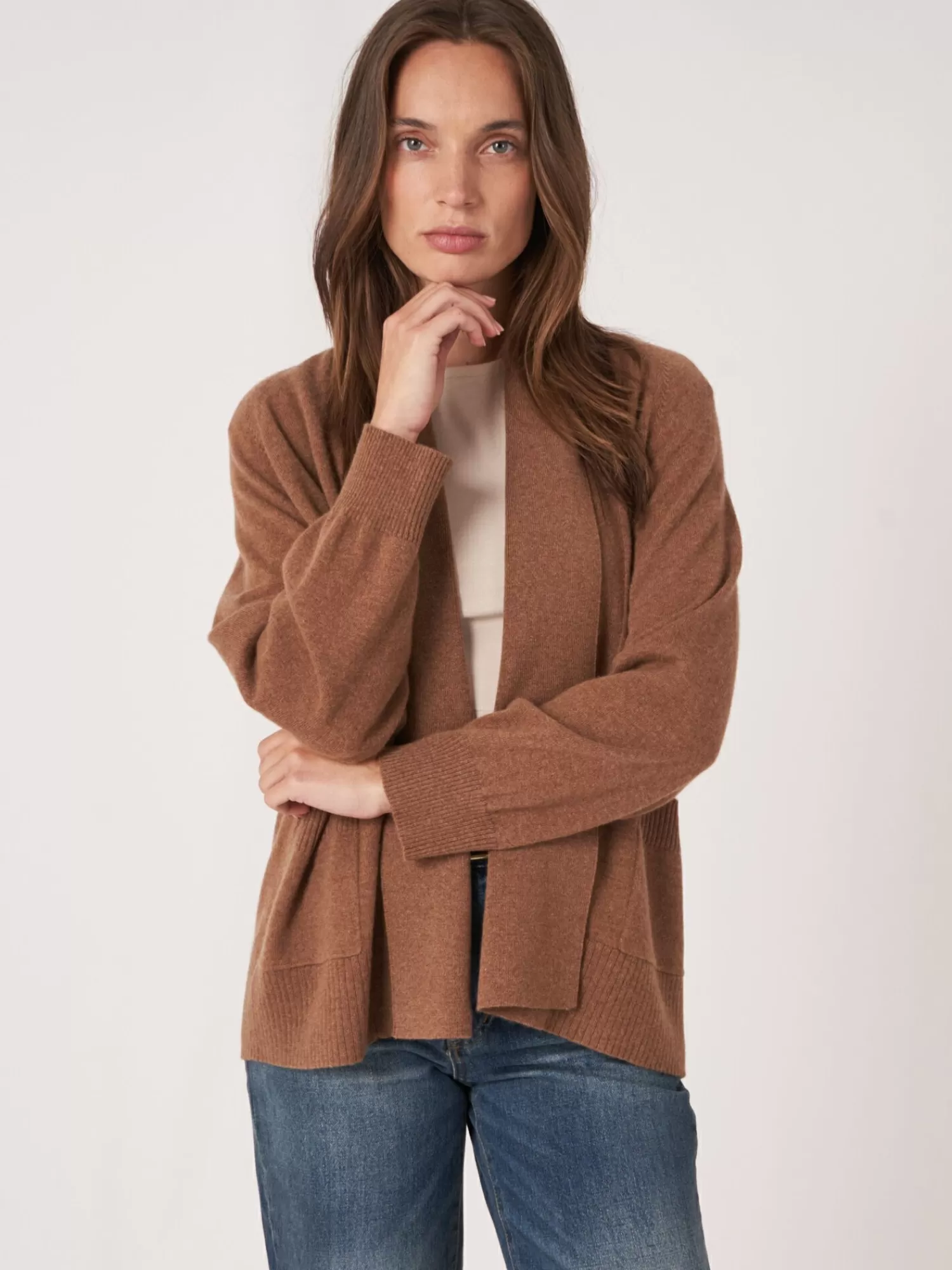 Best Sale Open Cashmere Open Sjaalkraag Vest Met Zakken Dames Vesten