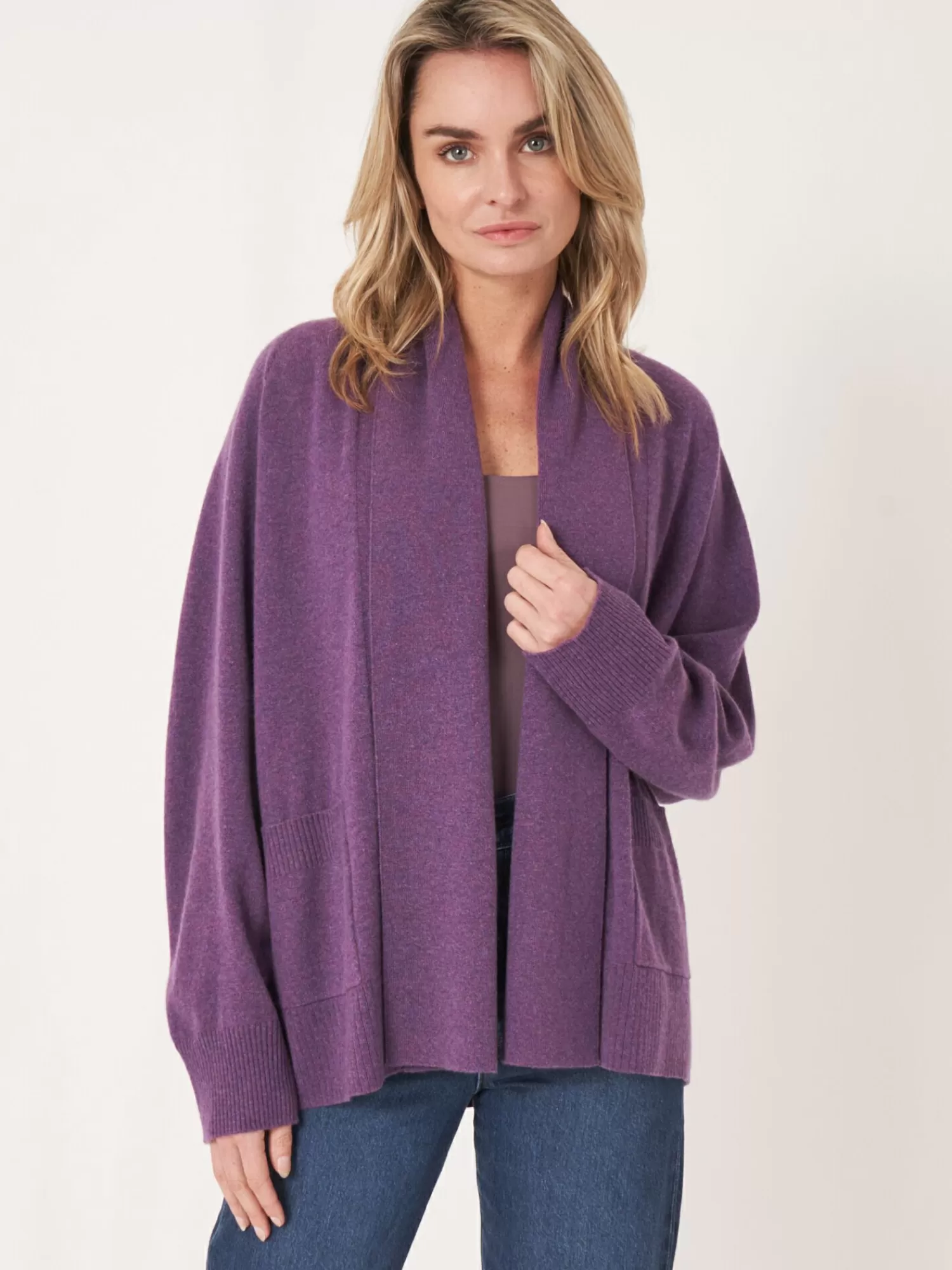 Flash Sale Open Cashmere Open Sjaalkraag Vest Met Zakken Dames Vesten