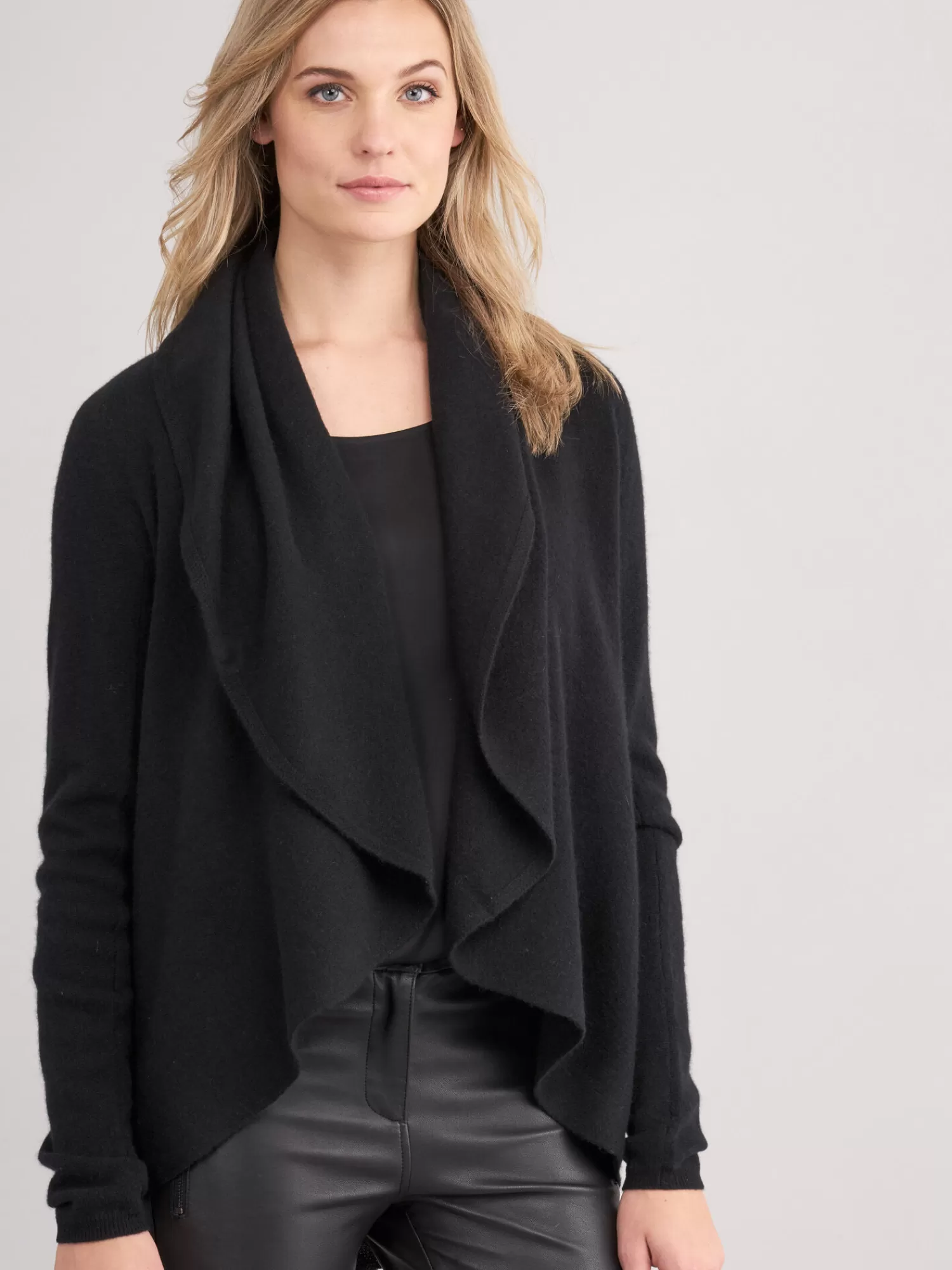 Cheap Open Organisch Cashmere Vest Met Sjaalkraag Dames Vesten