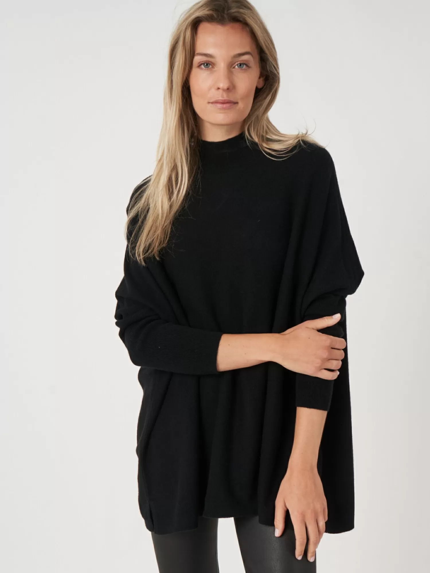 Flash Sale Oversized Fijn Gebreide Poncho Trui Van Cashmere-Mix Dames Truien