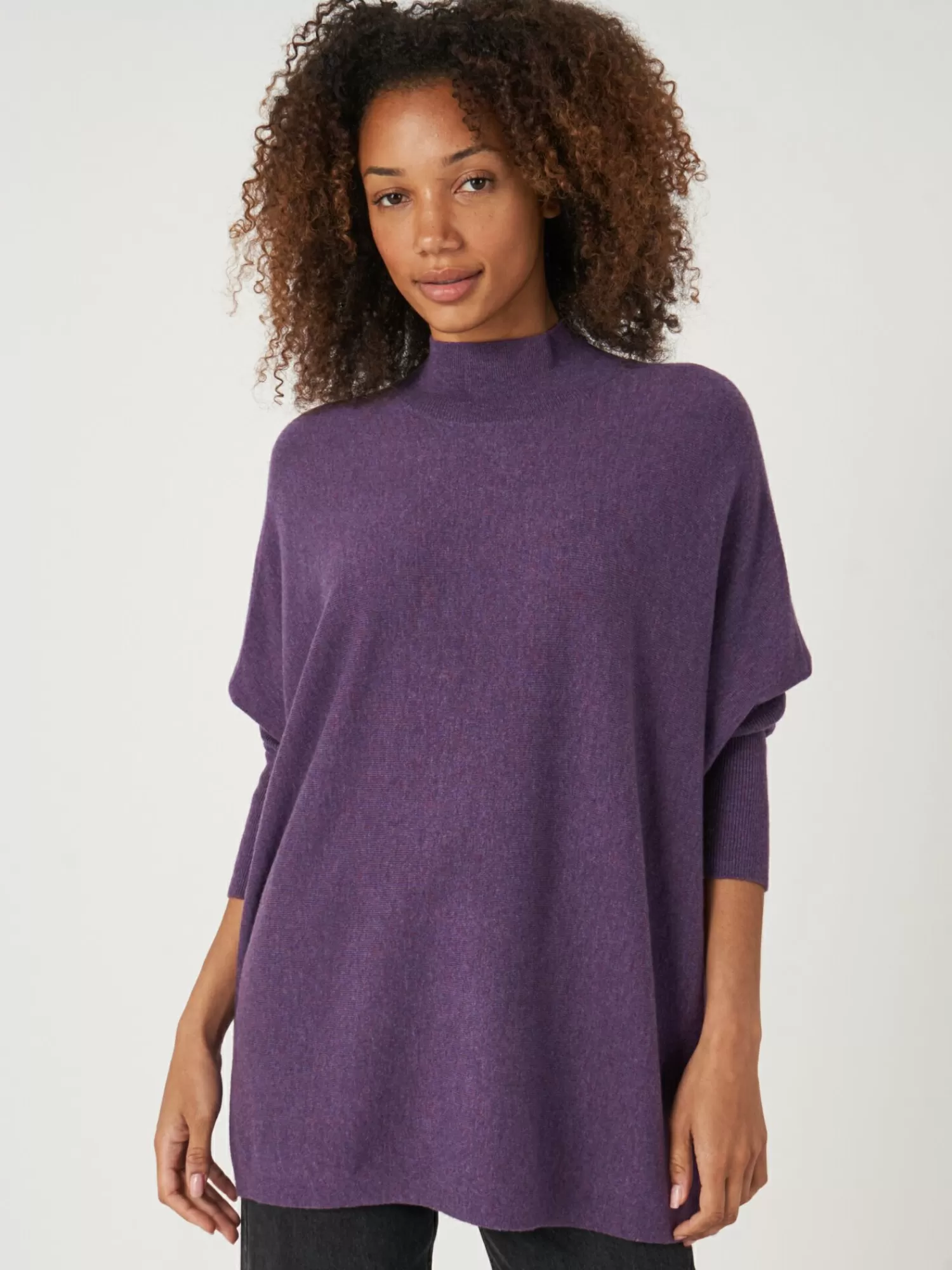 Best Sale Oversized Fijn Gebreide Poncho Trui Van Cashmere-Mix Dames Truien