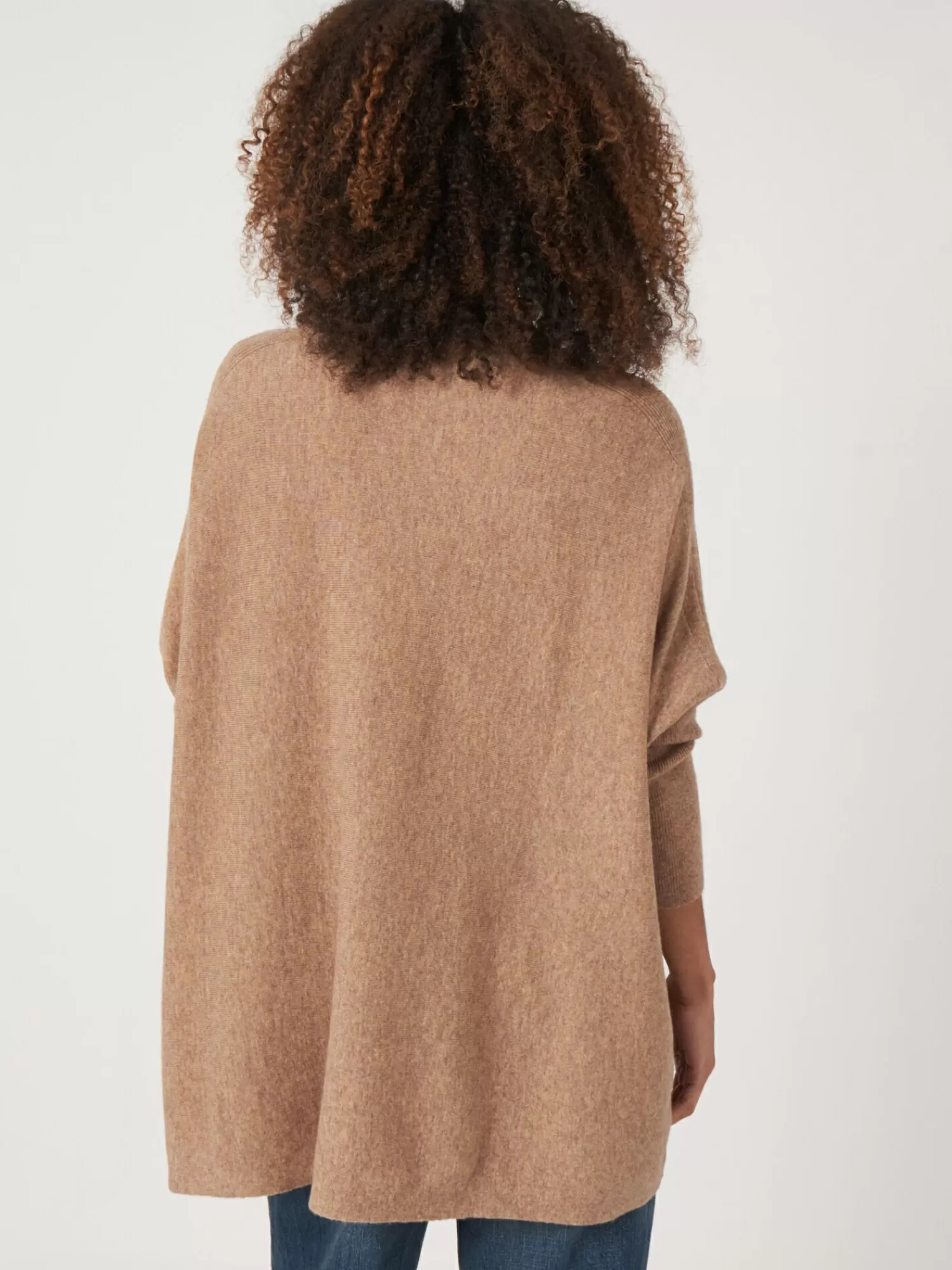 Clearance Oversized Fijn Gebreide Poncho Trui Van Cashmere-Mix Dames Truien