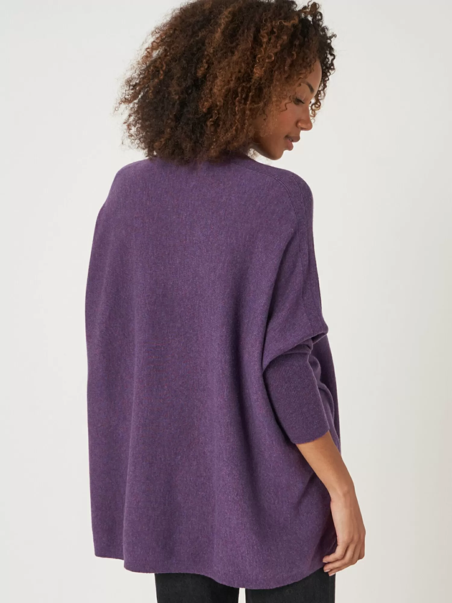 Best Sale Oversized Fijn Gebreide Poncho Trui Van Cashmere-Mix Dames Truien