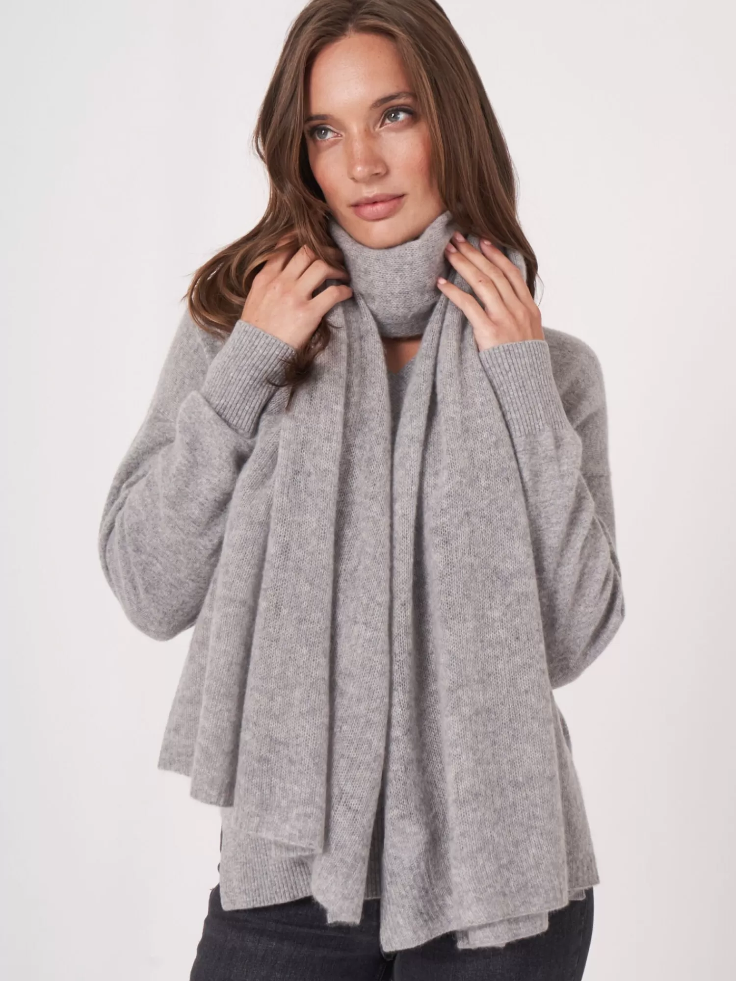 Clearance Oversized Sjaal Met Ribdetails Dames Sjaals