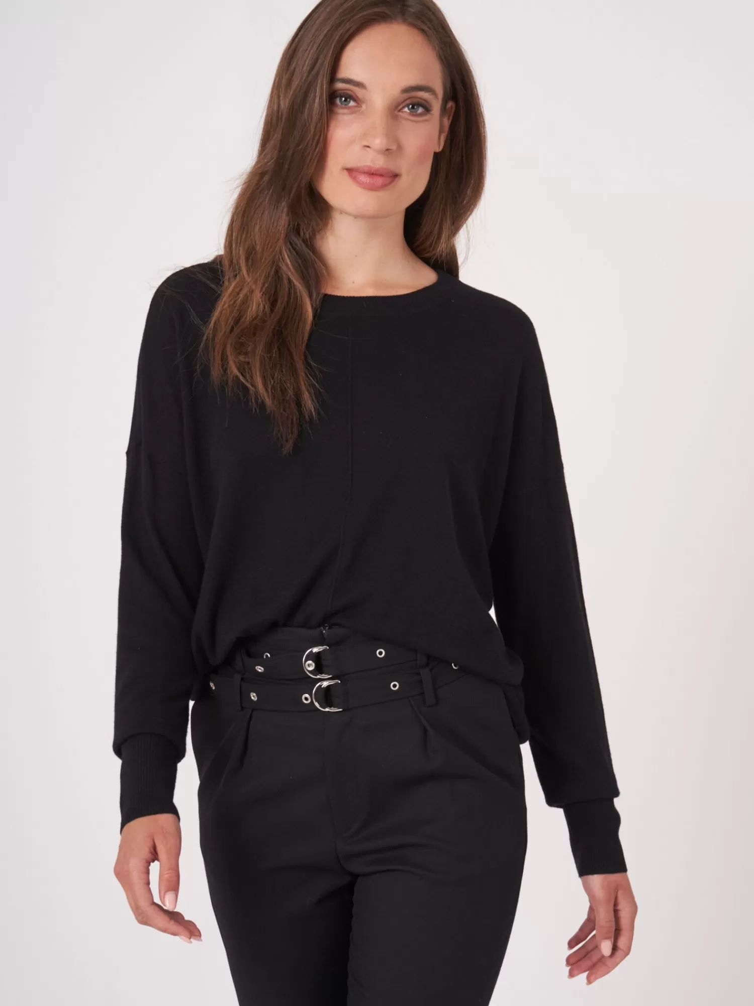 Best Oversized Trui Met Deelnaad Van Cashmere Melange Dames Truien