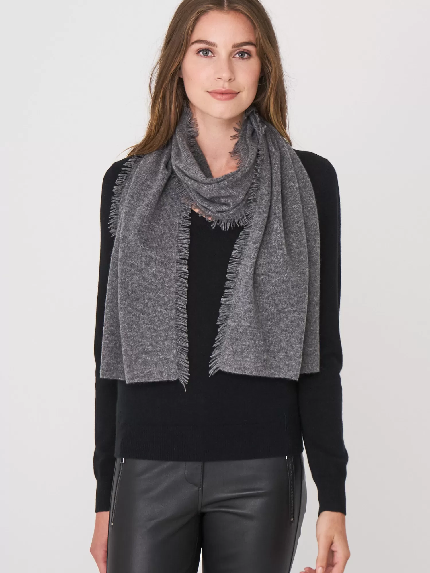 Outlet Sjaal Met Franjes Van Biologisch Cashmere Dames Sjaals