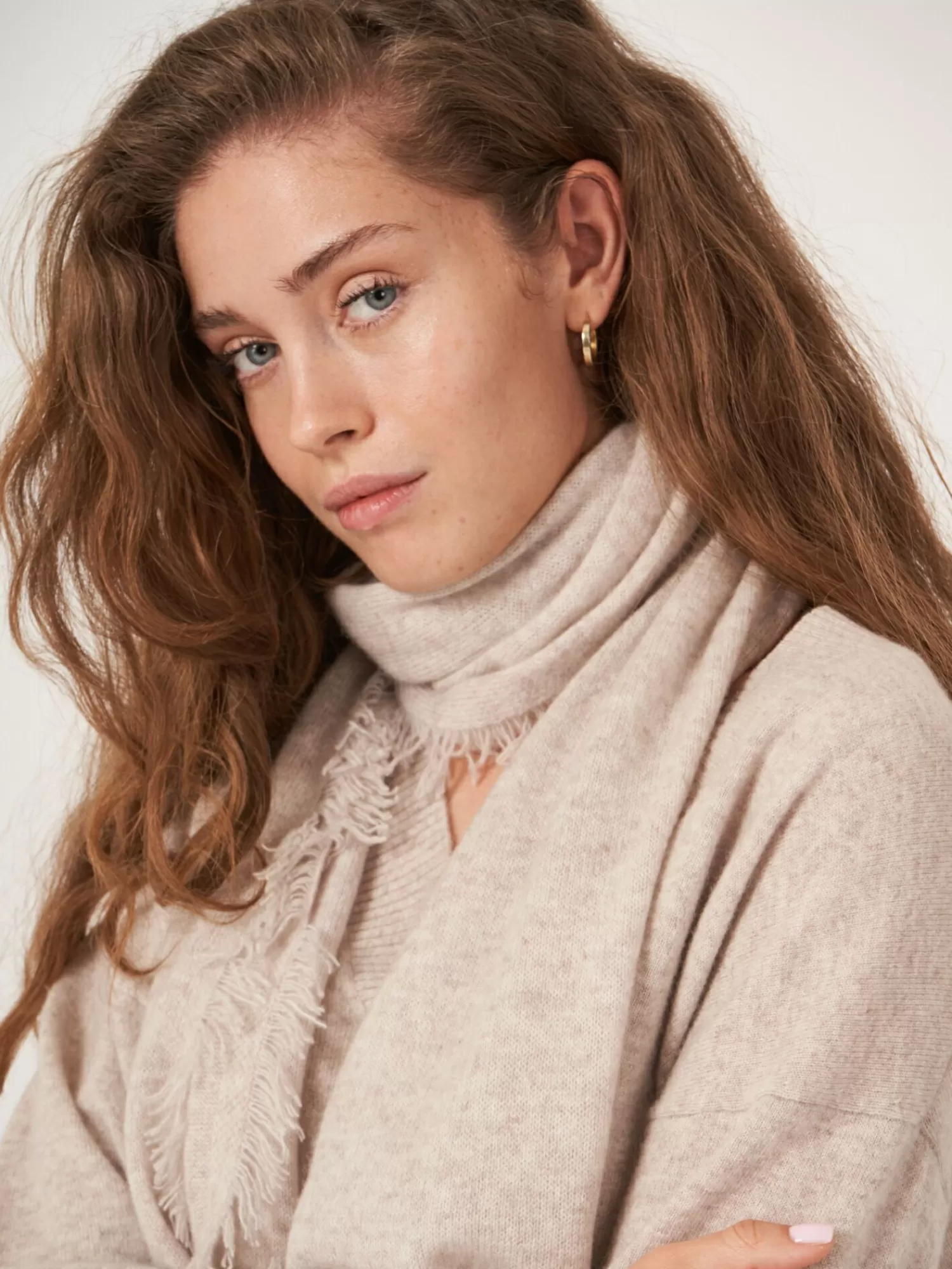 Discount Sjaal Met Franjes Van Biologisch Cashmere Dames Sjaals