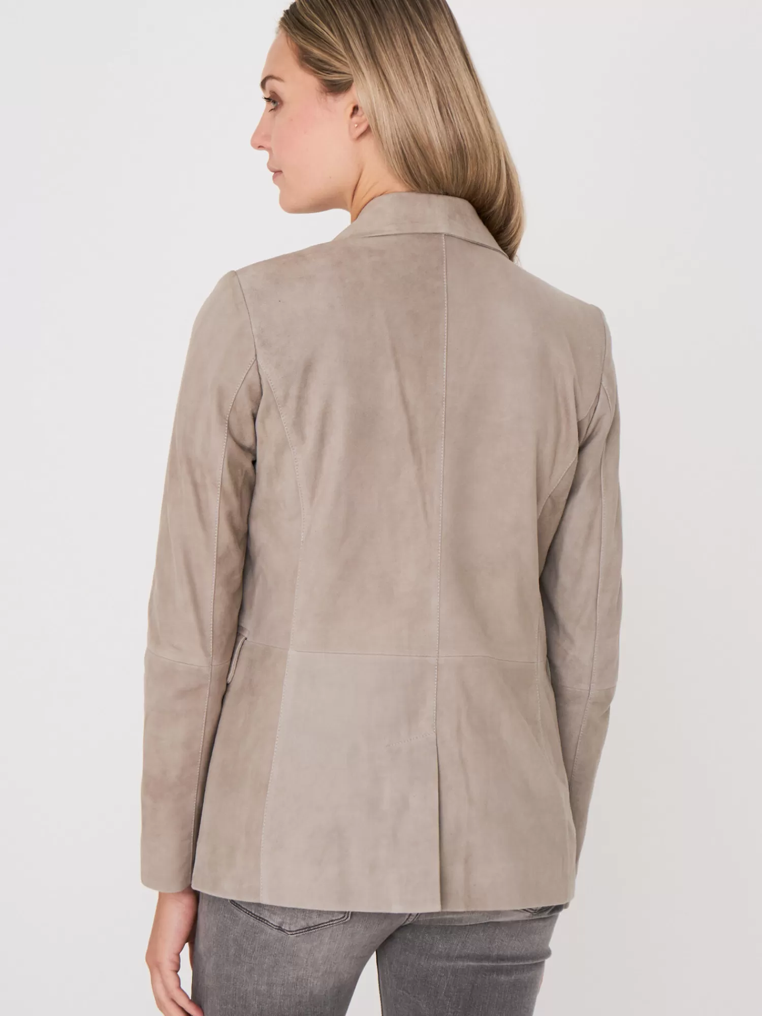 Cheap Suede Blazer Met Getailleerde Fit Dames Leer