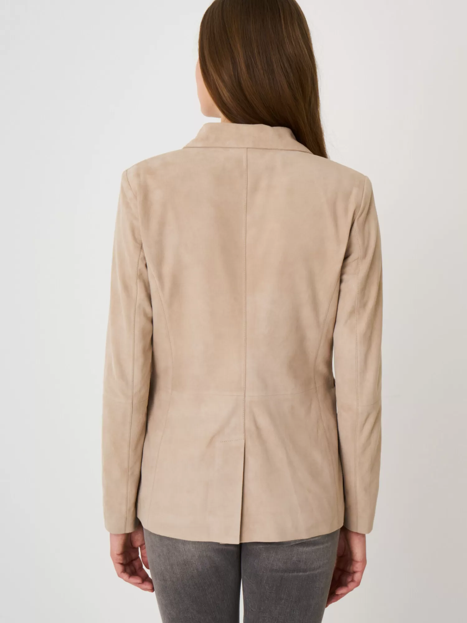 Best Suede Blazer Met Getailleerde Fit Dames Leer