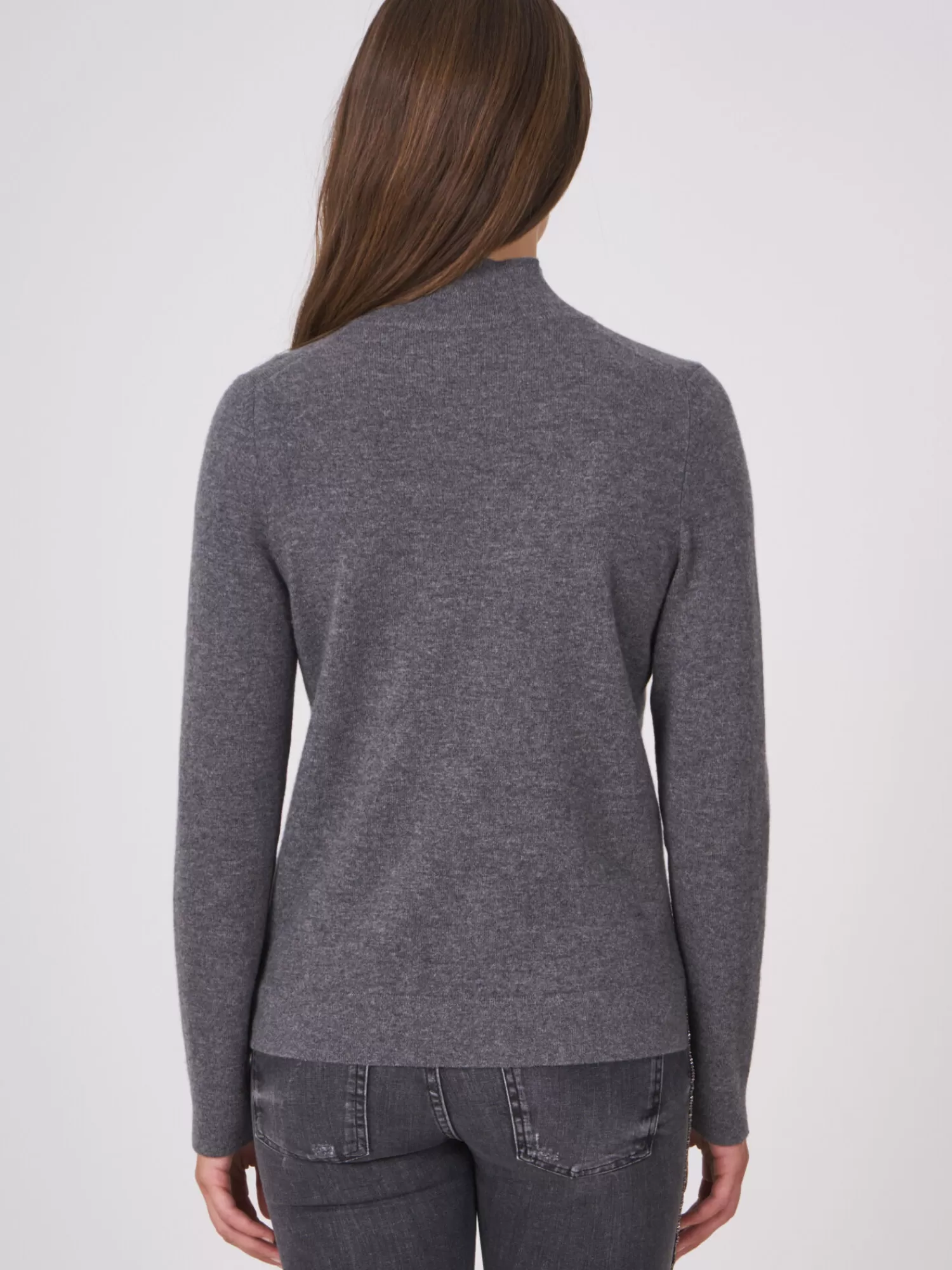 Best Sale Trui Met Opstaande Kraag Van Organisch Cashmere Dames Truien