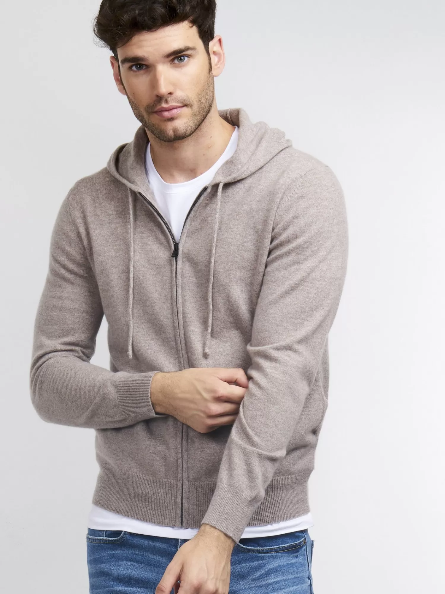 Fashion Zip-Hoodie Van Cashmere Heren Vesten